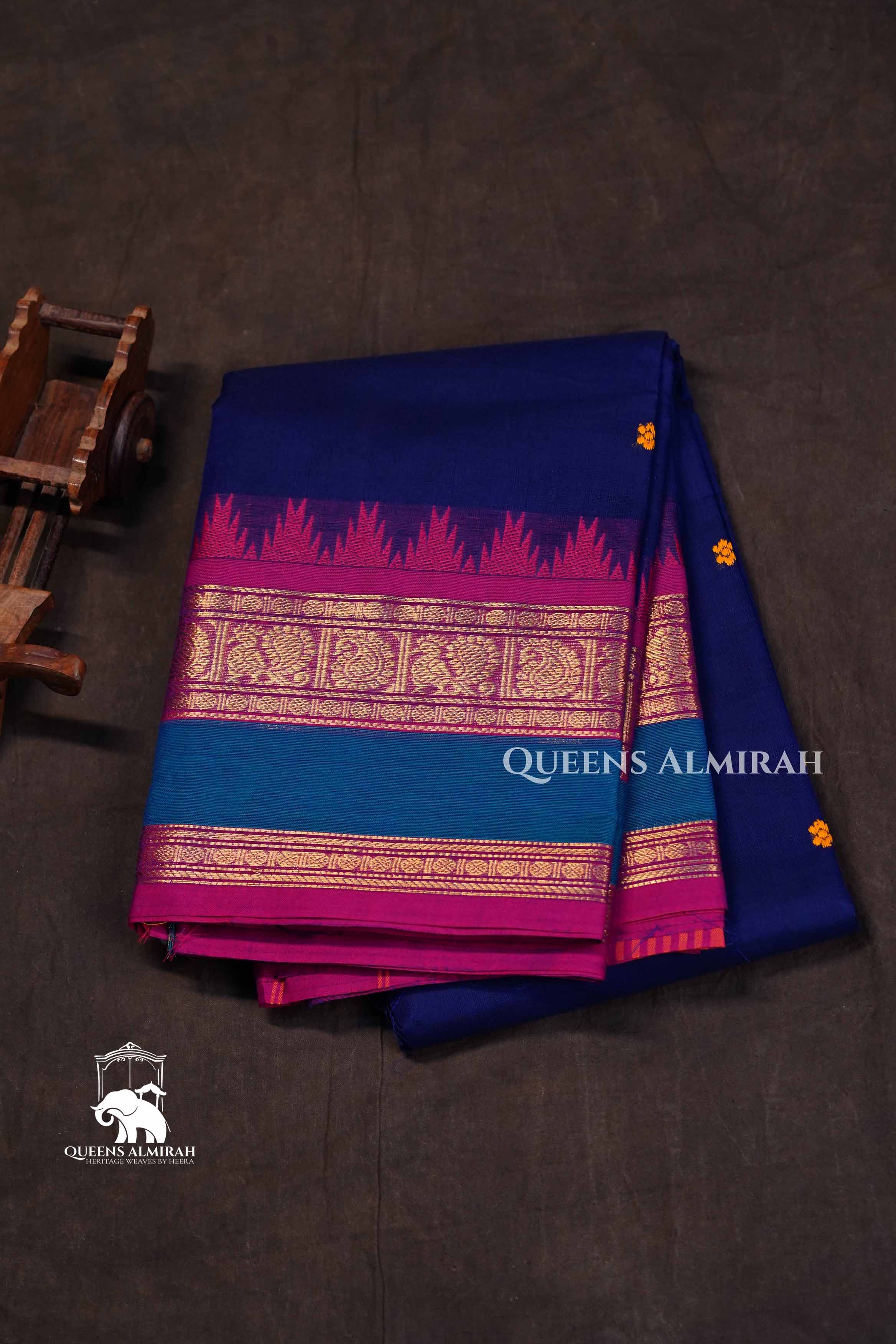 Navy Blue Kanchi Cotton Saree