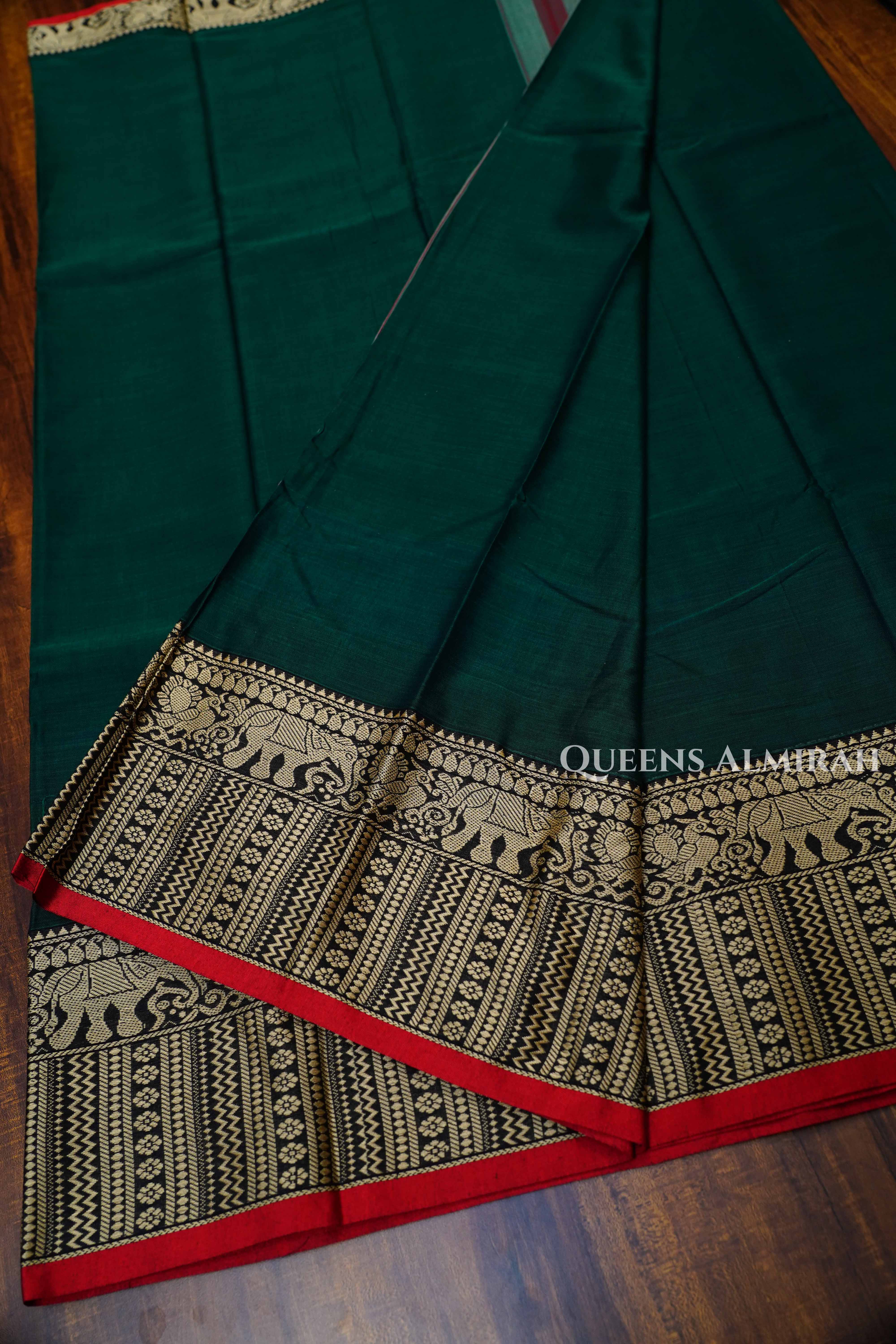 Green  Narayanpet Cotton Saree