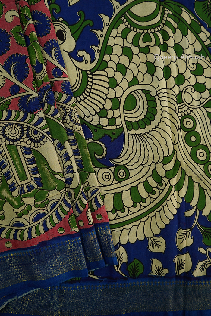 LOTUS PINK MANGALGIRI SAREE - Queens Jewel Emporium