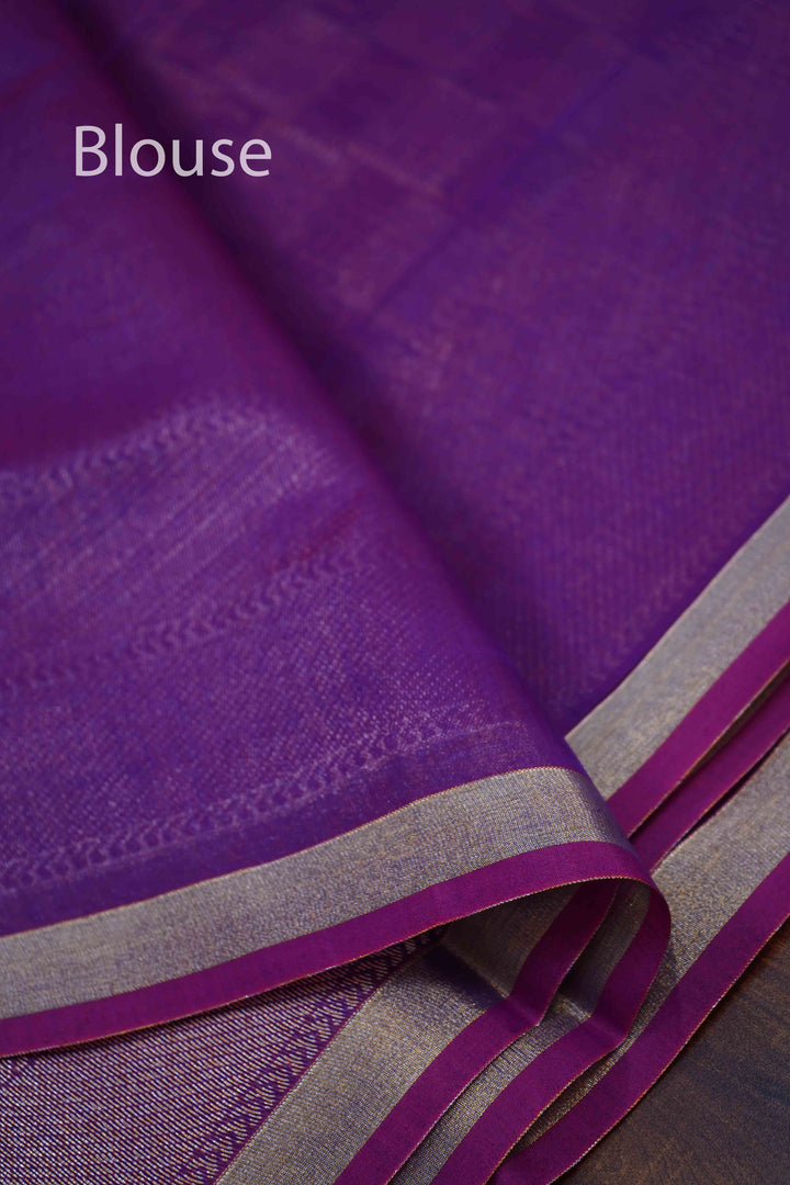 FADED PURPLE SILK COTTON SAREE - Queens Jewel Emporium