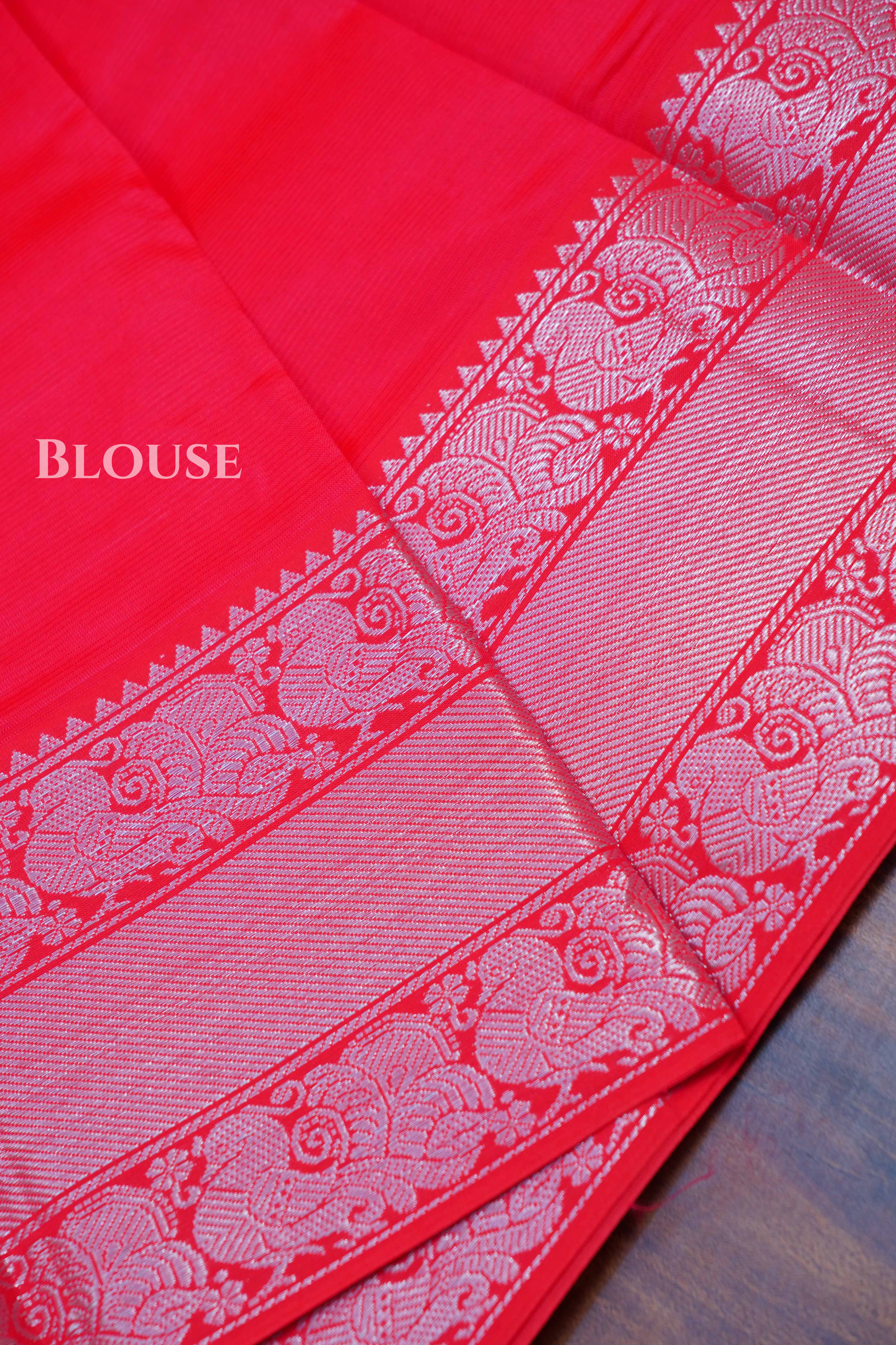 Red Mangalgiri Saree