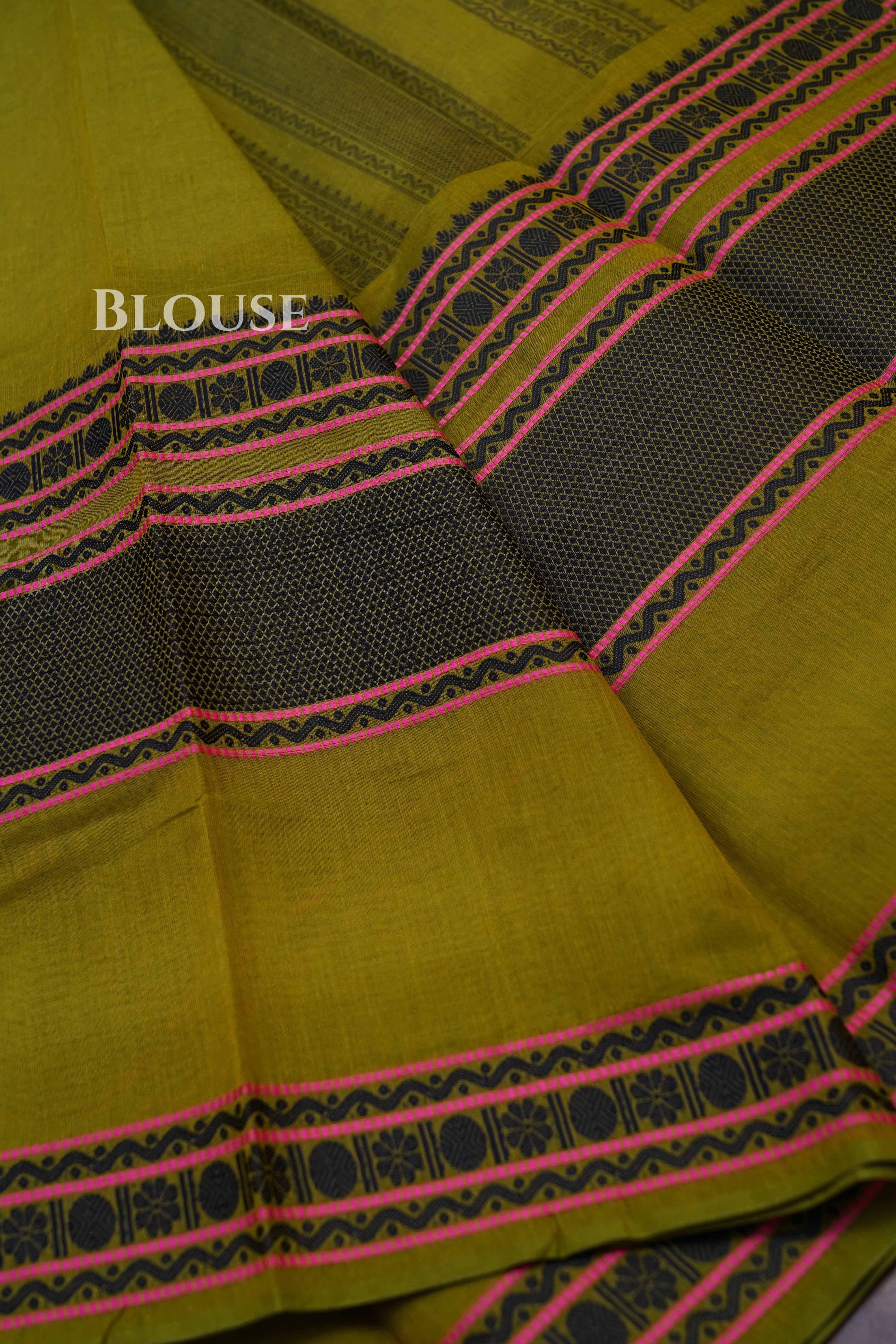 Mehandi Green1 Chettinad Cotton Saree