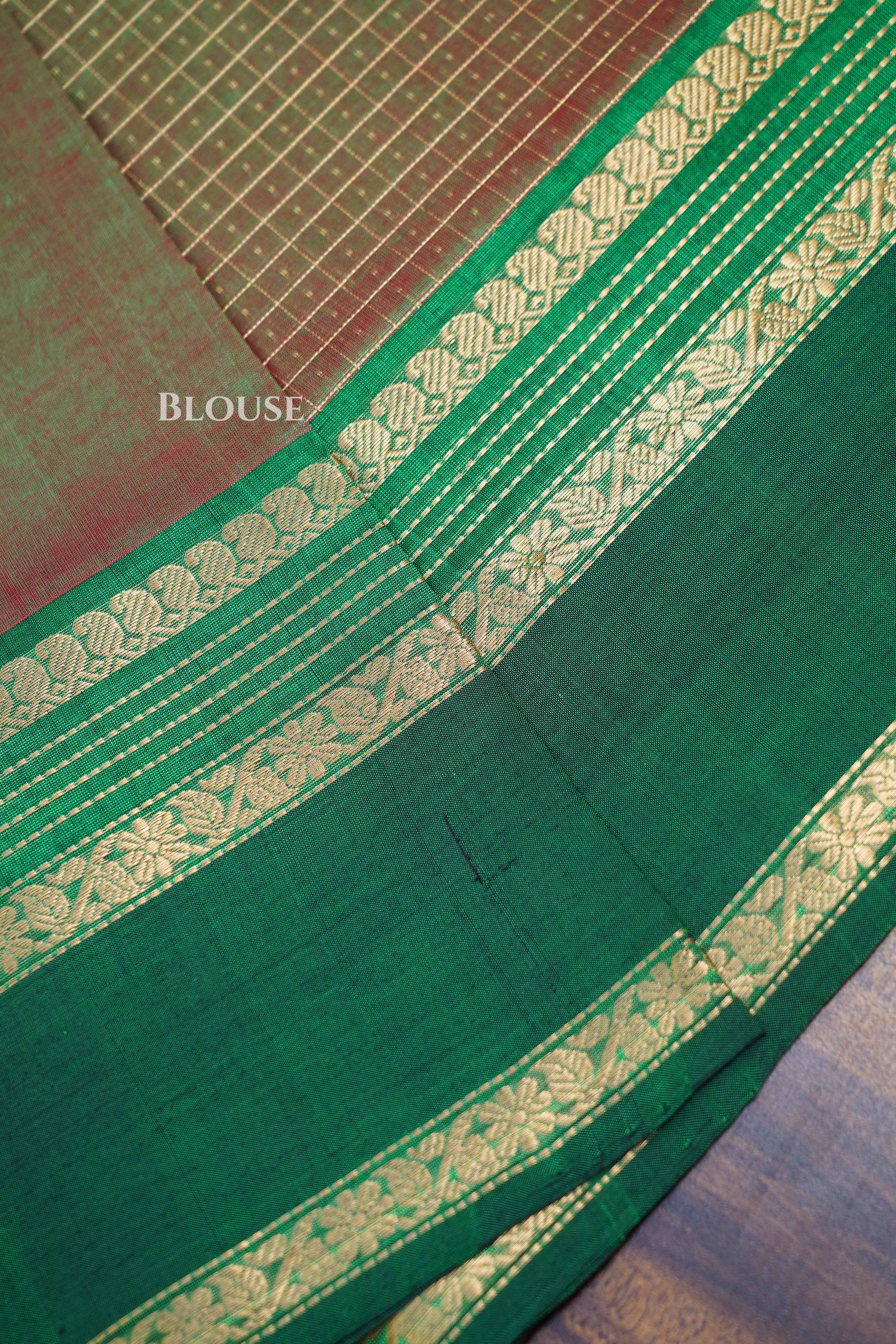 Dual Shade Of Green 1-Karaikudi Chettinad Silk Cotton Saree