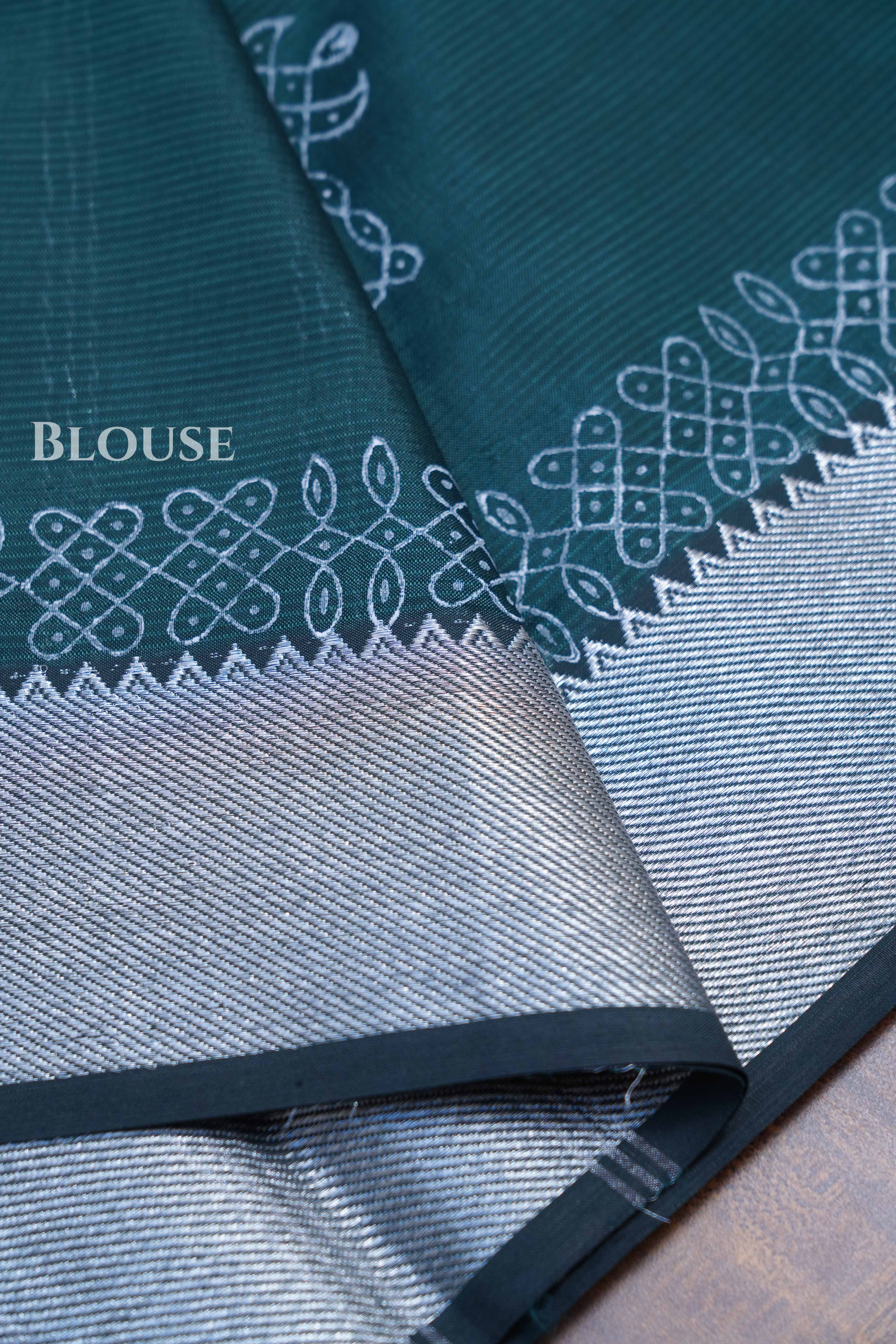 Dark Green Mangalgiri Saree