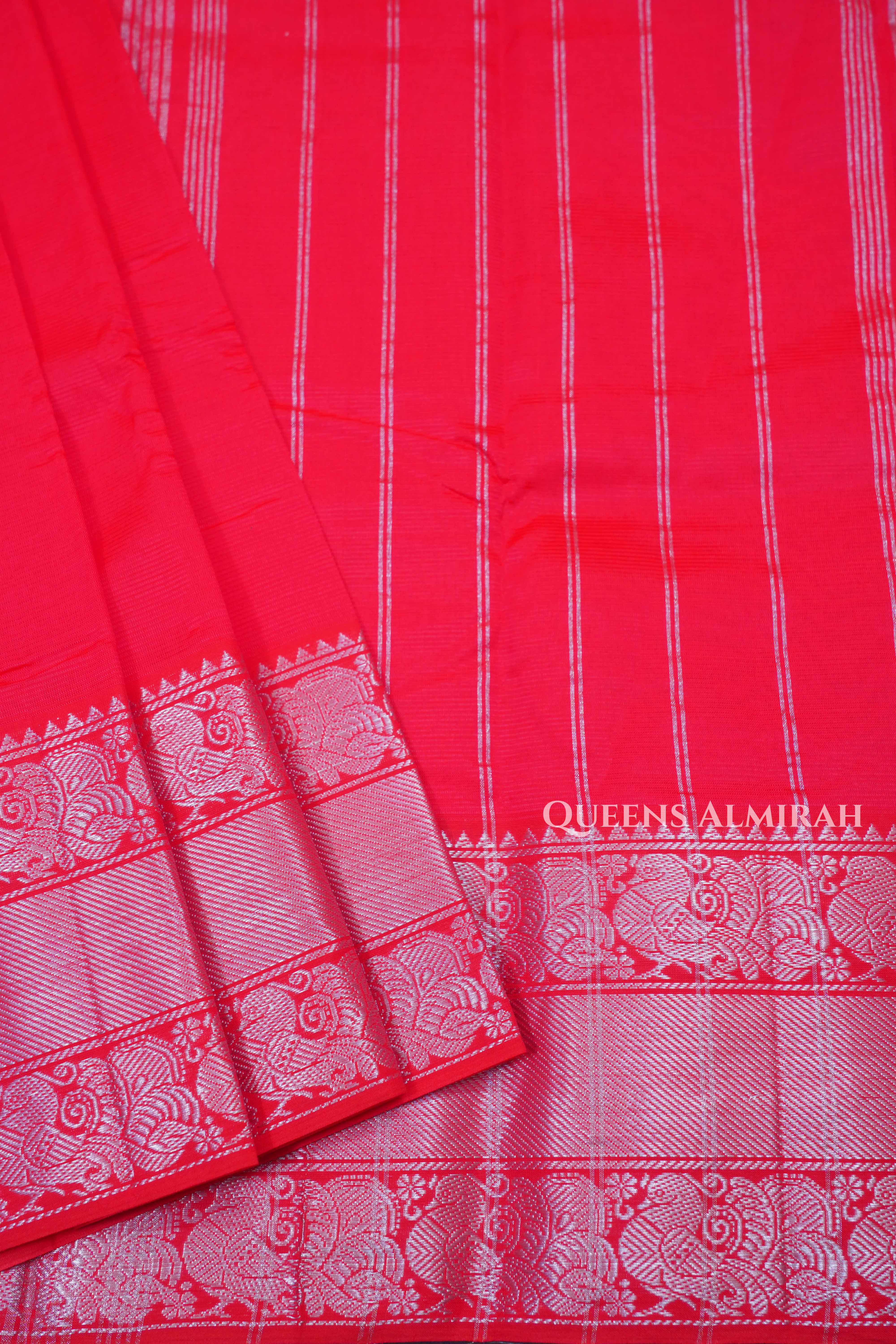 Red Mangalgiri Saree