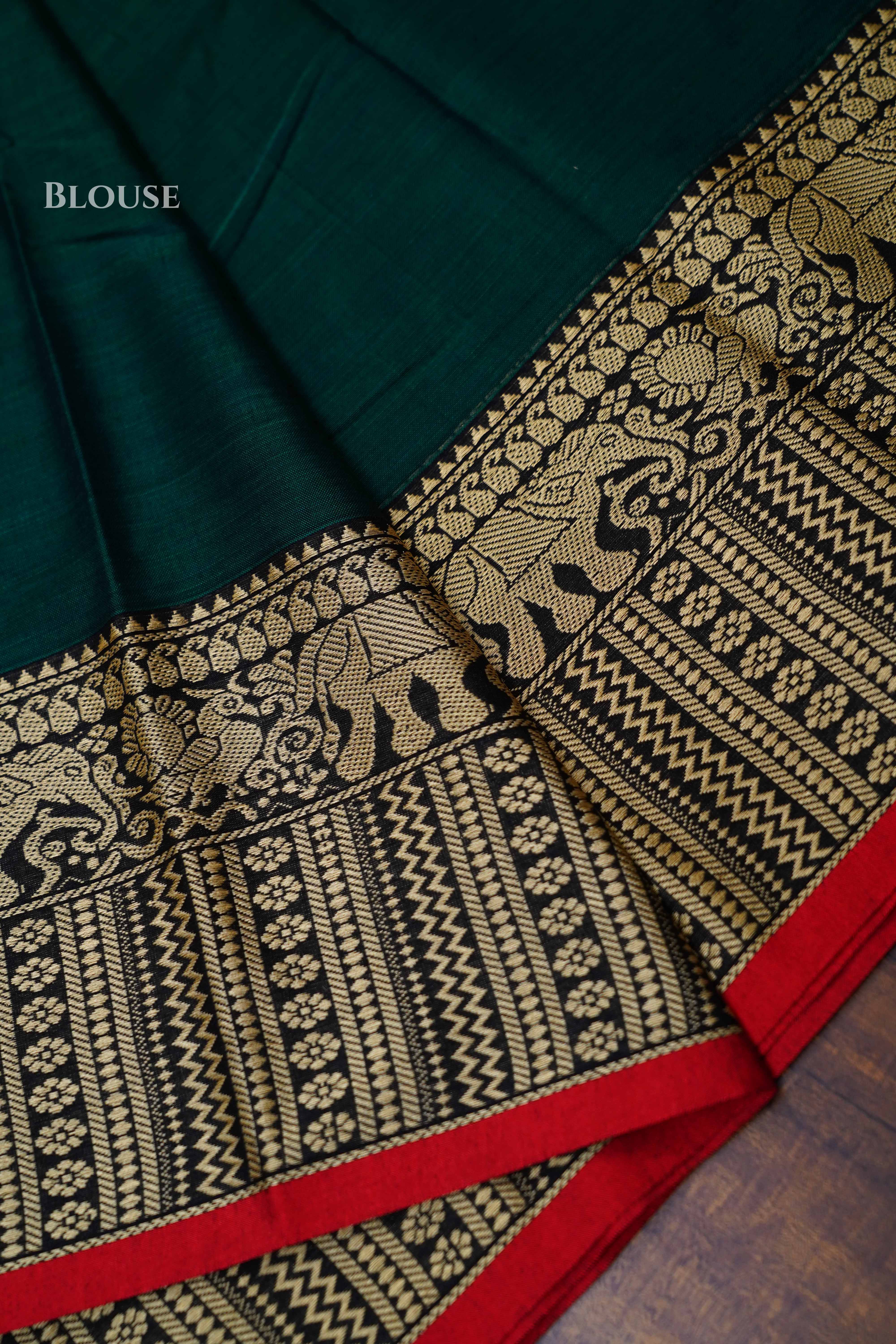 Green  Narayanpet Cotton Saree