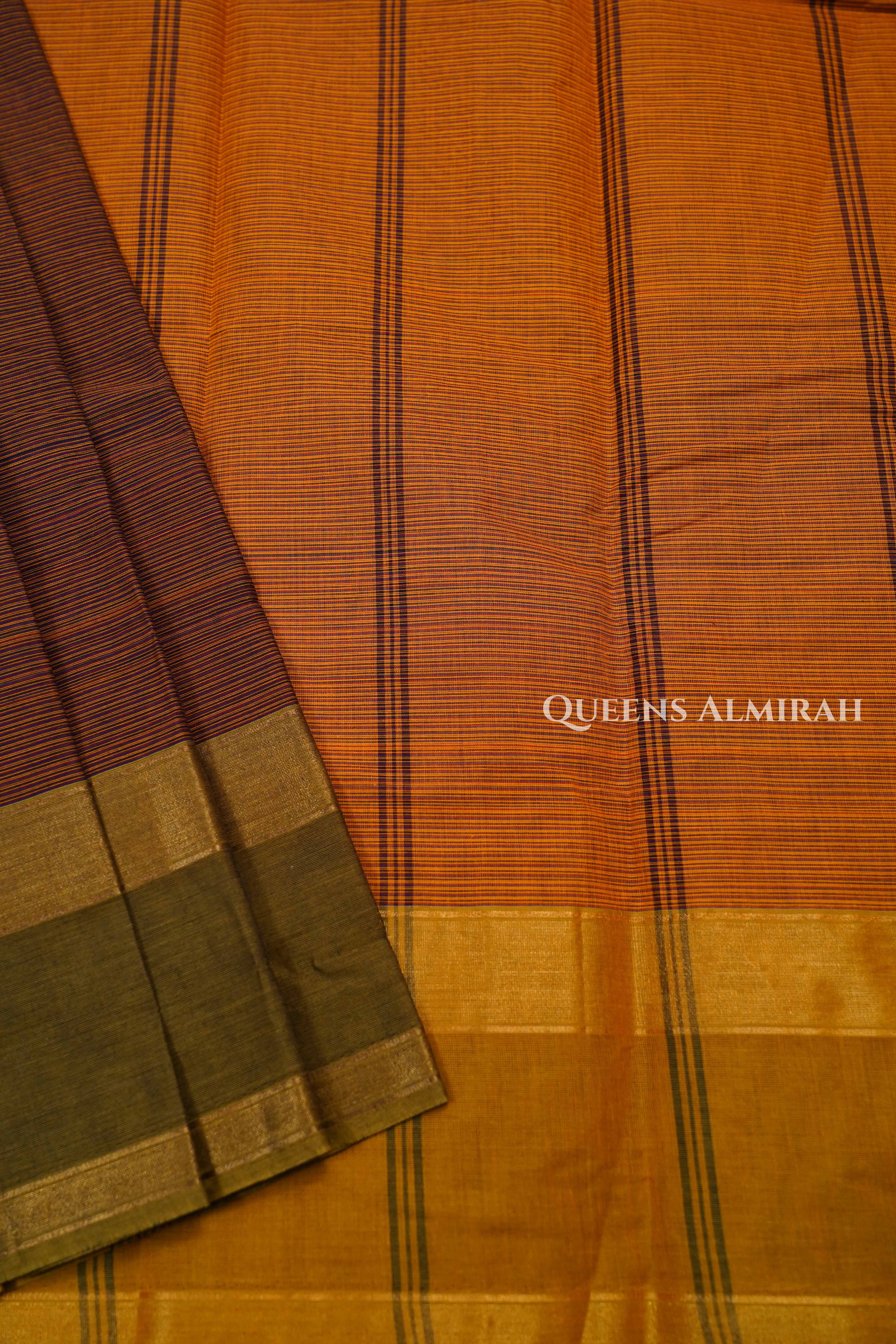 Coffee Brown Chettinad Cotton Saree