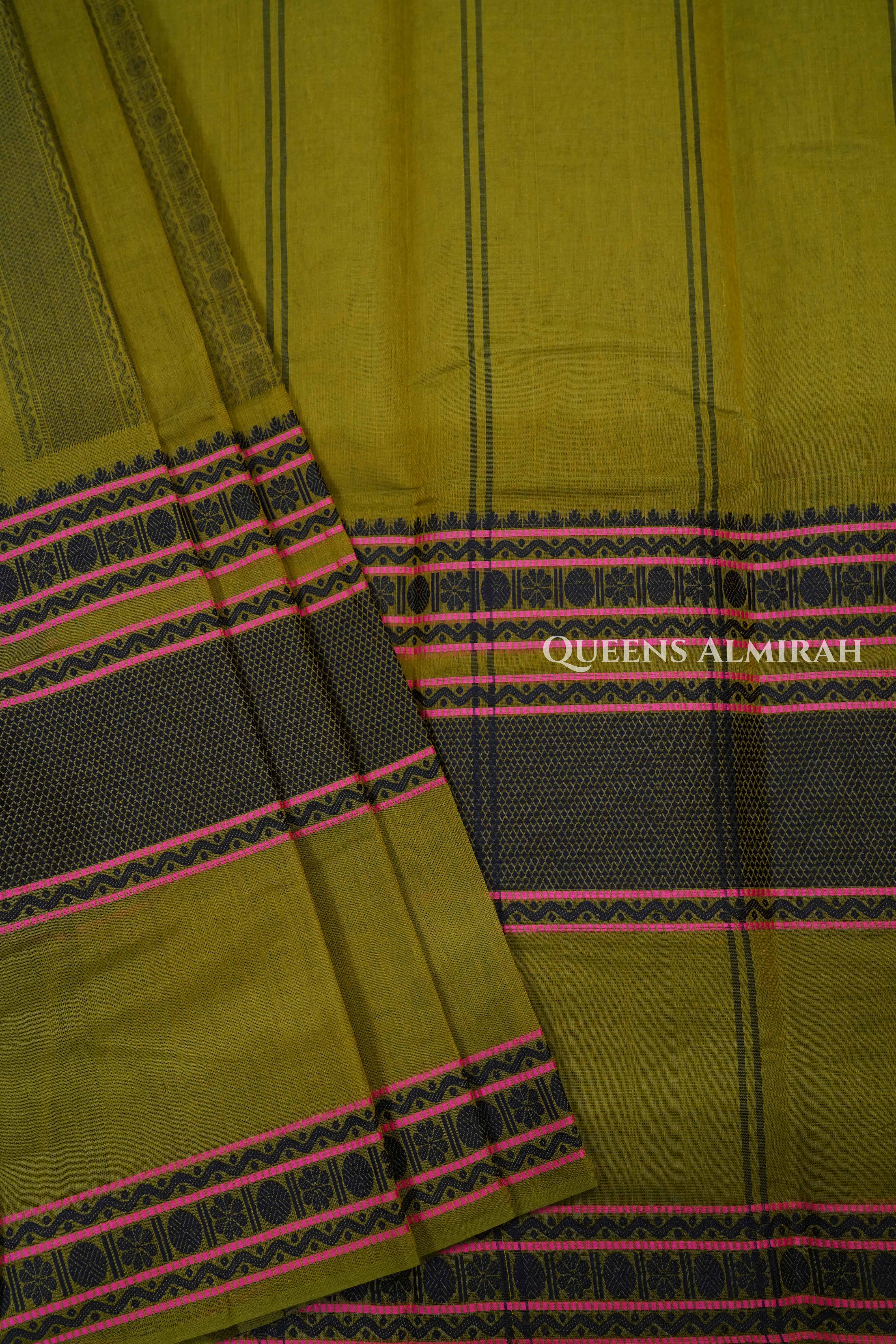 Mehandi Green1 Chettinad Cotton Saree