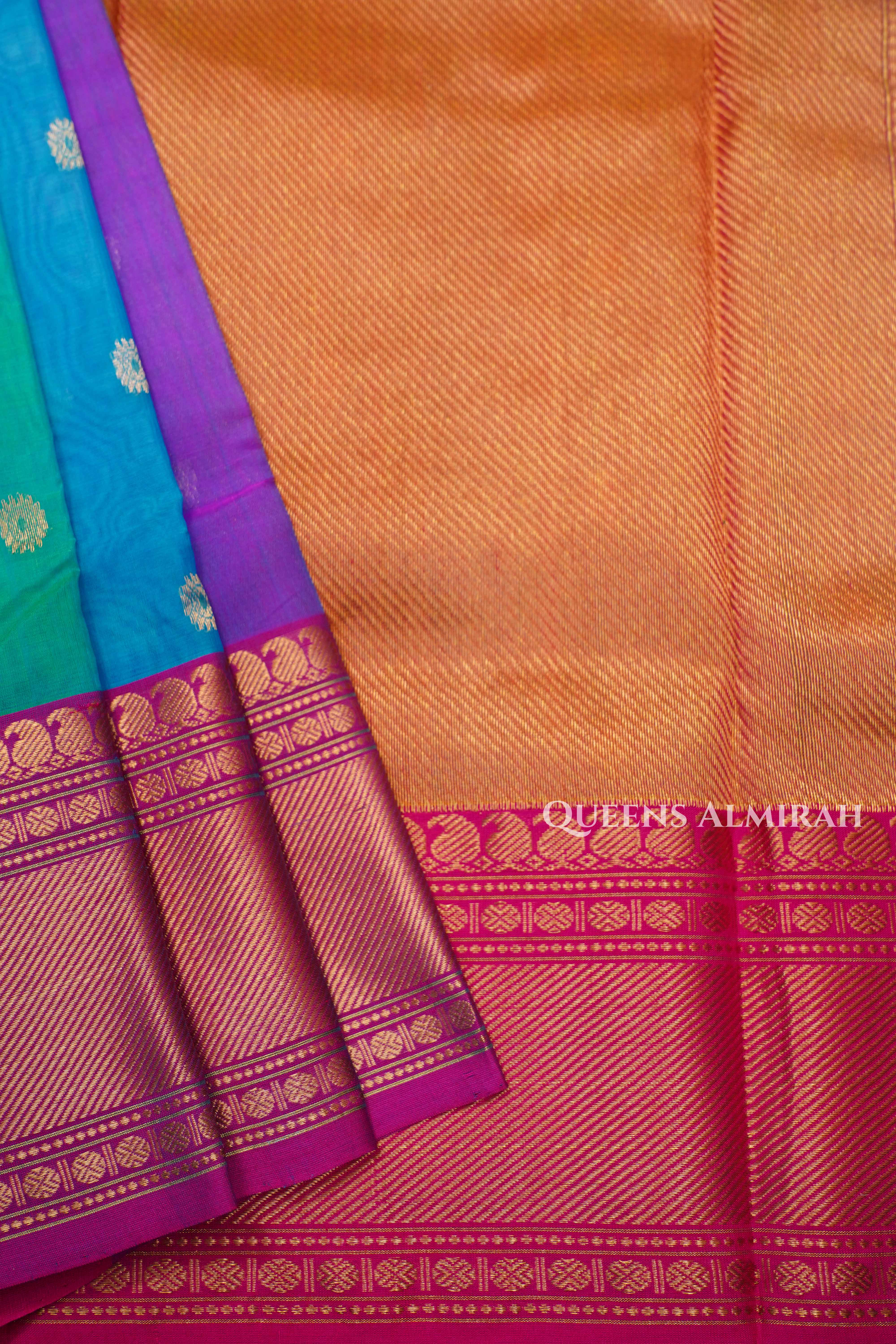 Multi Color Chanderi Katan Silk Handloom Saree 1