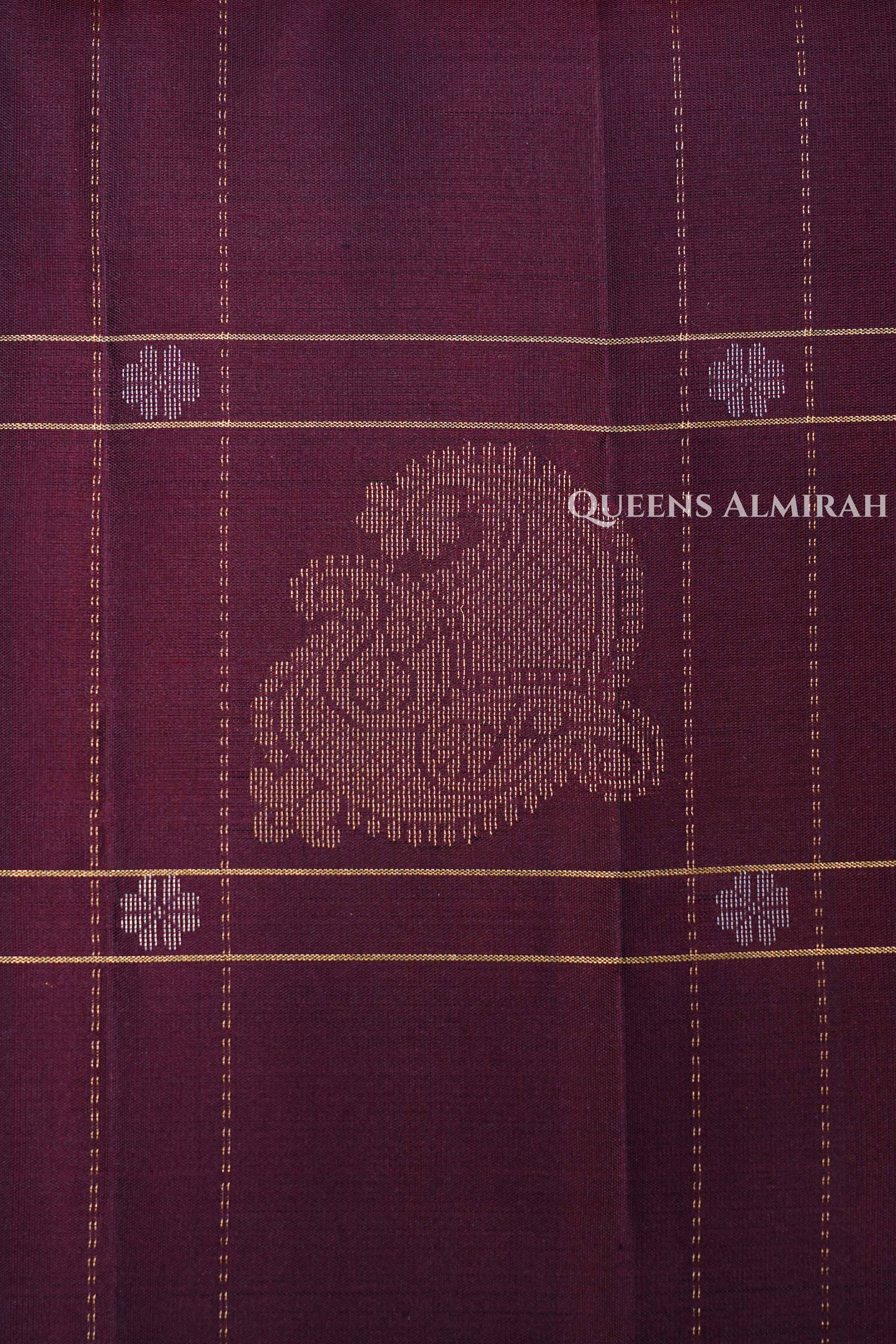 Wine Berry Pure Soft Silk Saree