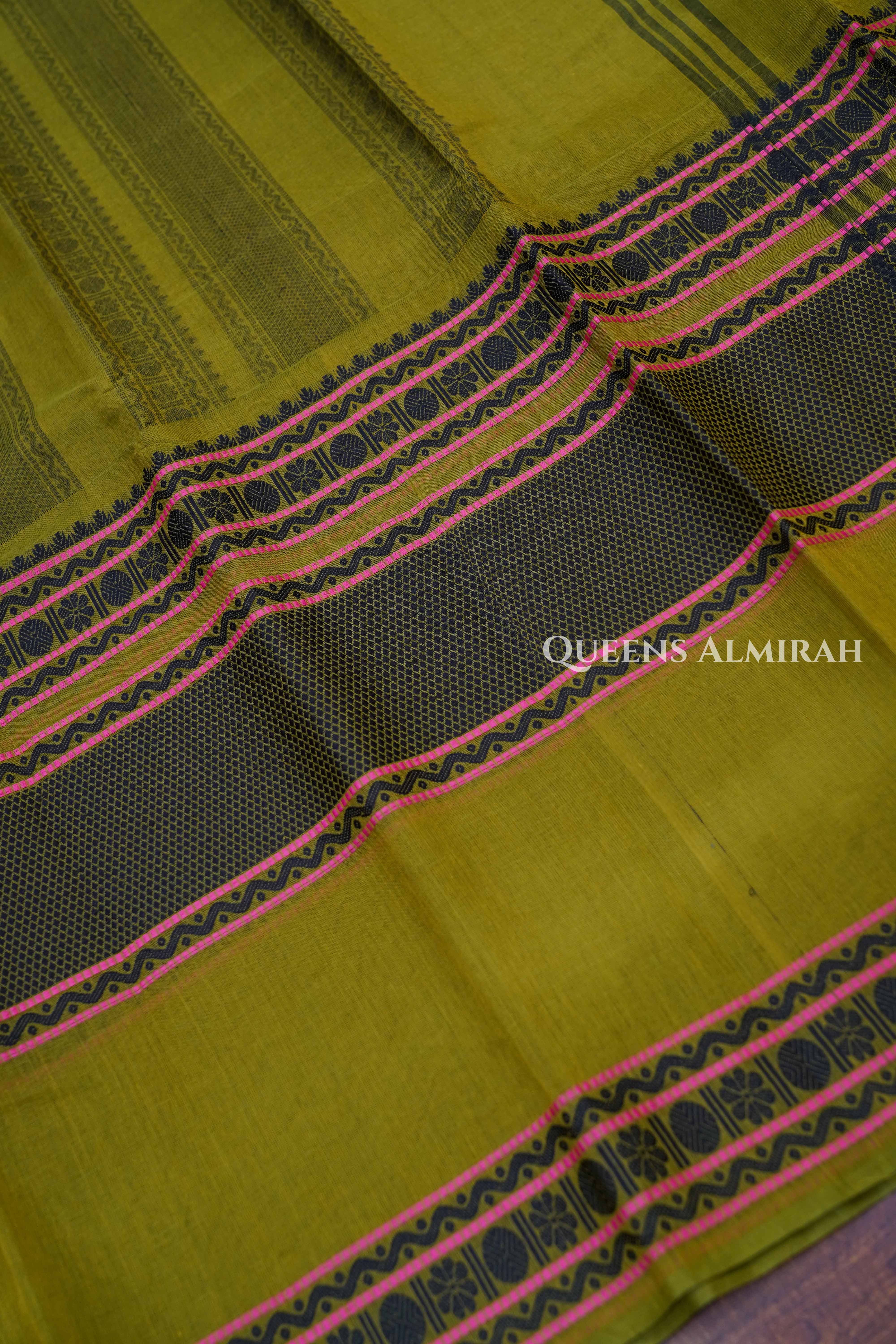 Mehandi Green1 Chettinad Cotton Saree