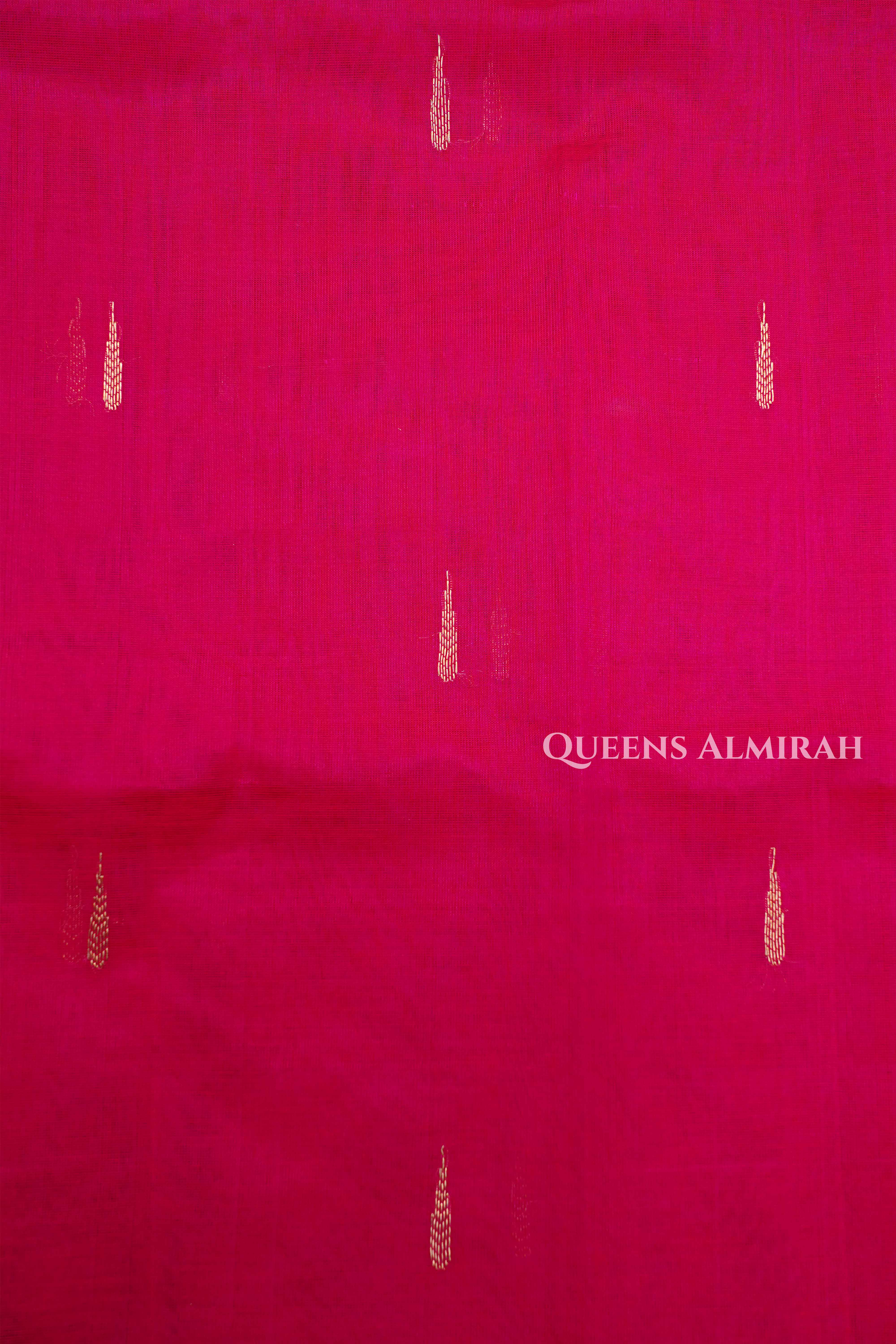 Magenta Pink-Karaikudi Chettinad Silk Cotton Saree