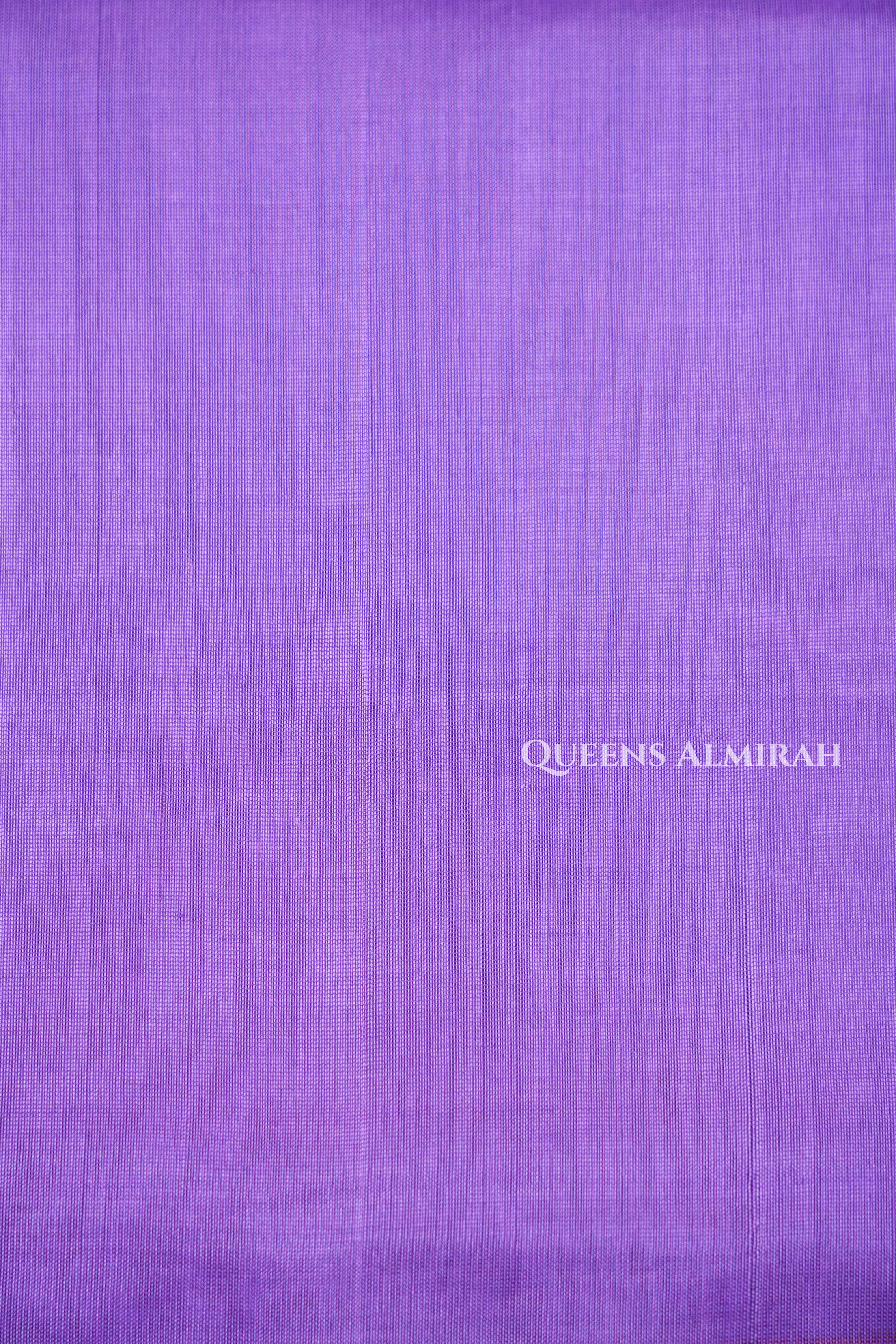 Lilac Purple With Red Pure Kanchi Silk Cotton Saree