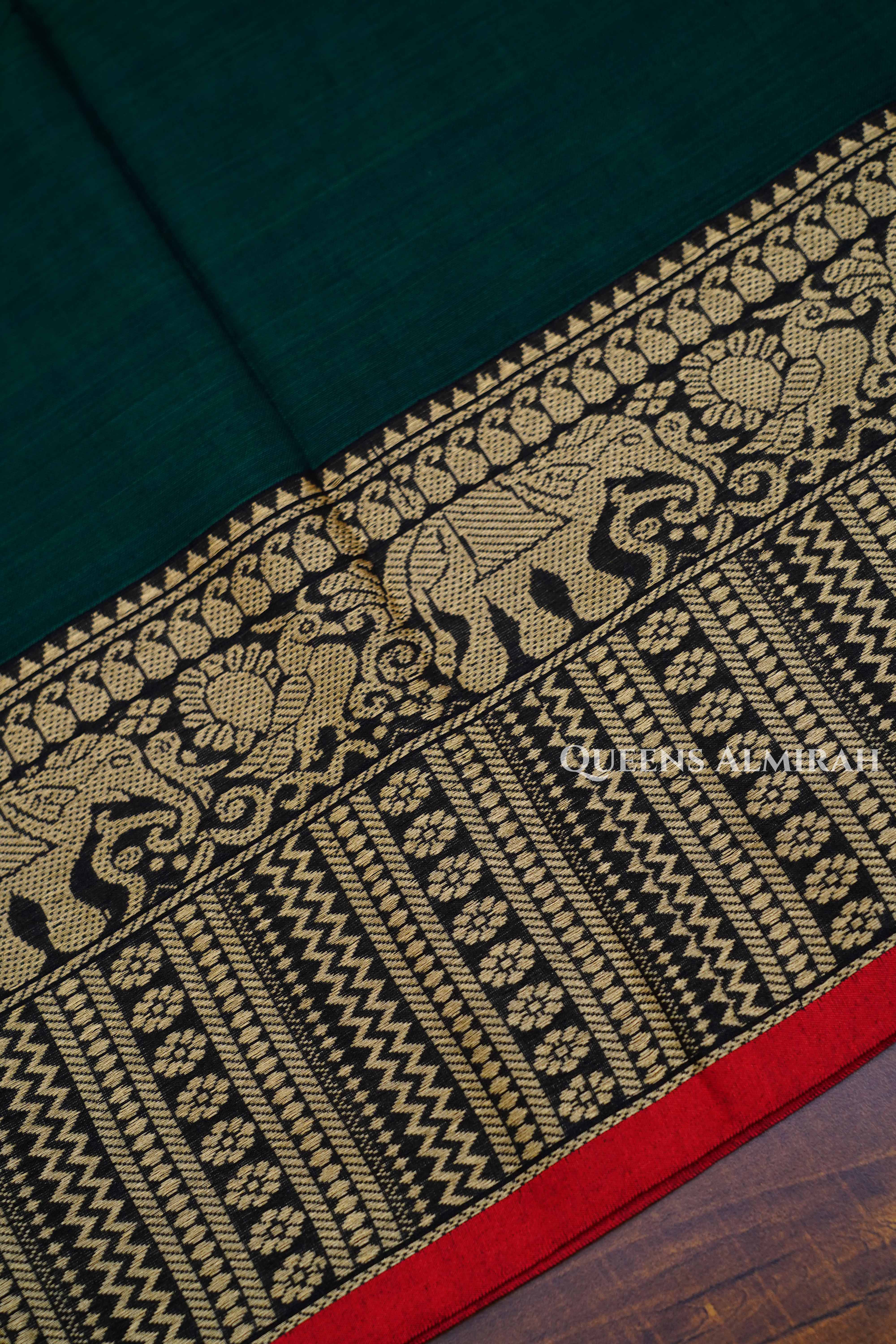 Green  Narayanpet Cotton Saree
