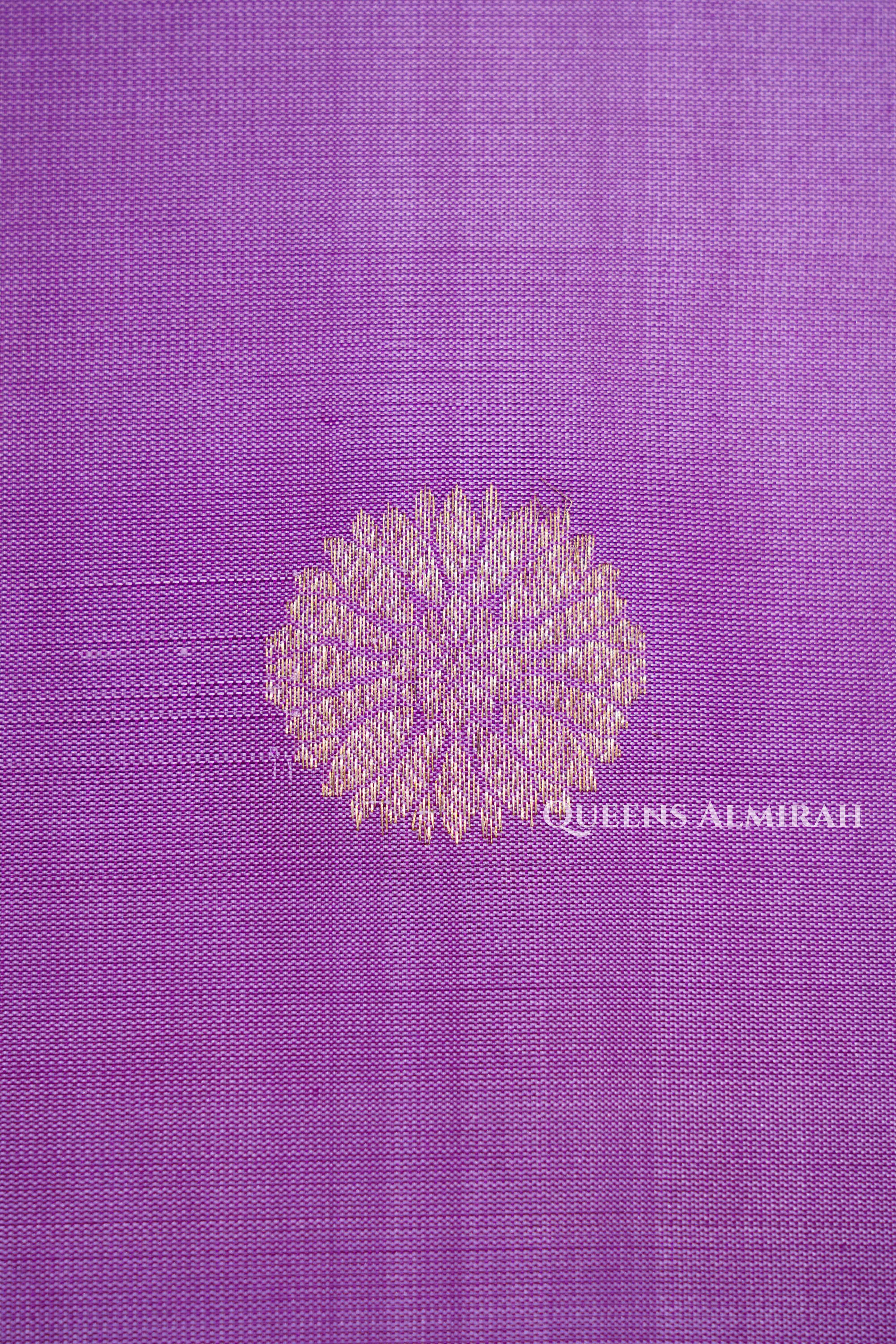 Lilac Pink Pure Soft Silk Saree