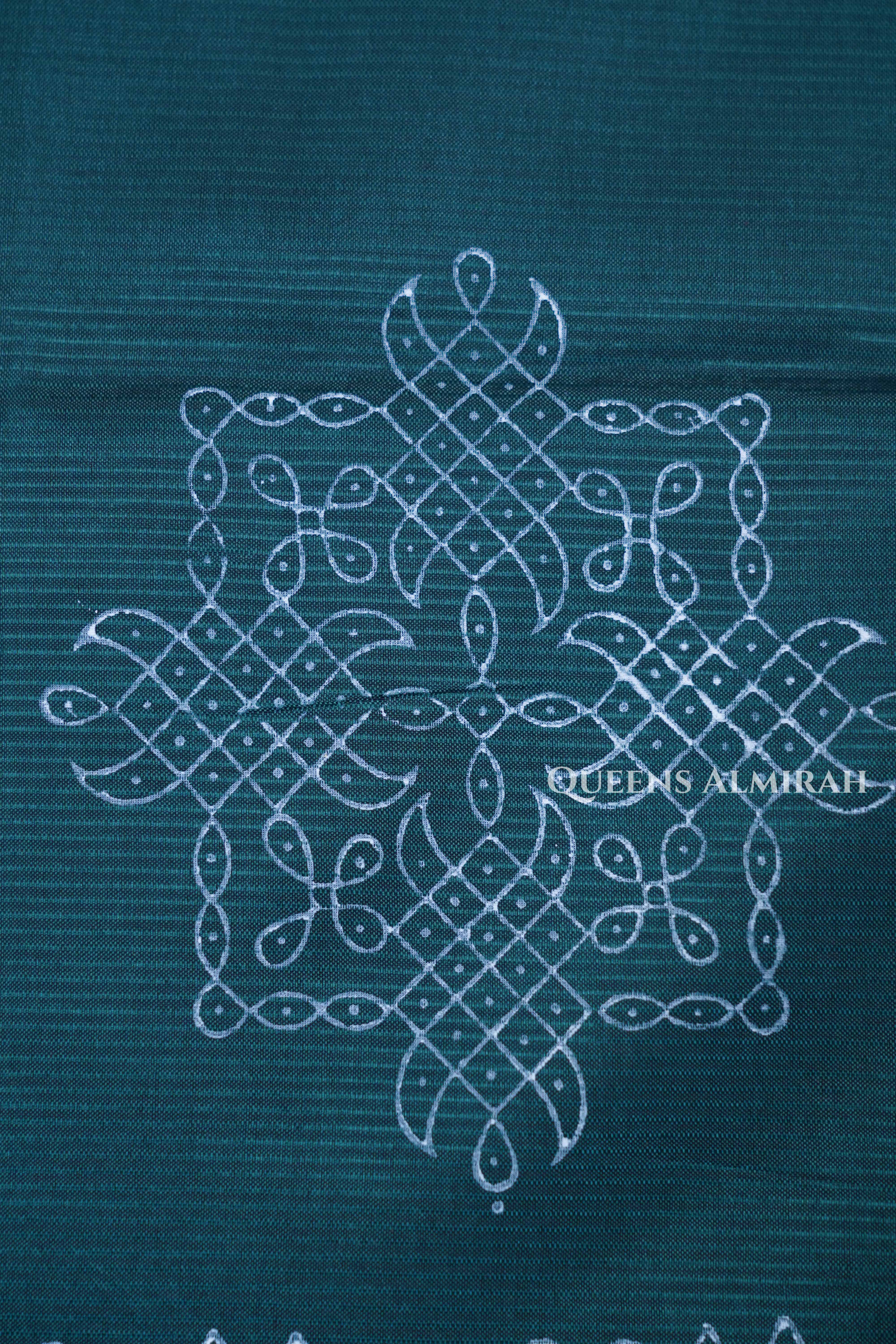 Dark Green Mangalgiri Saree