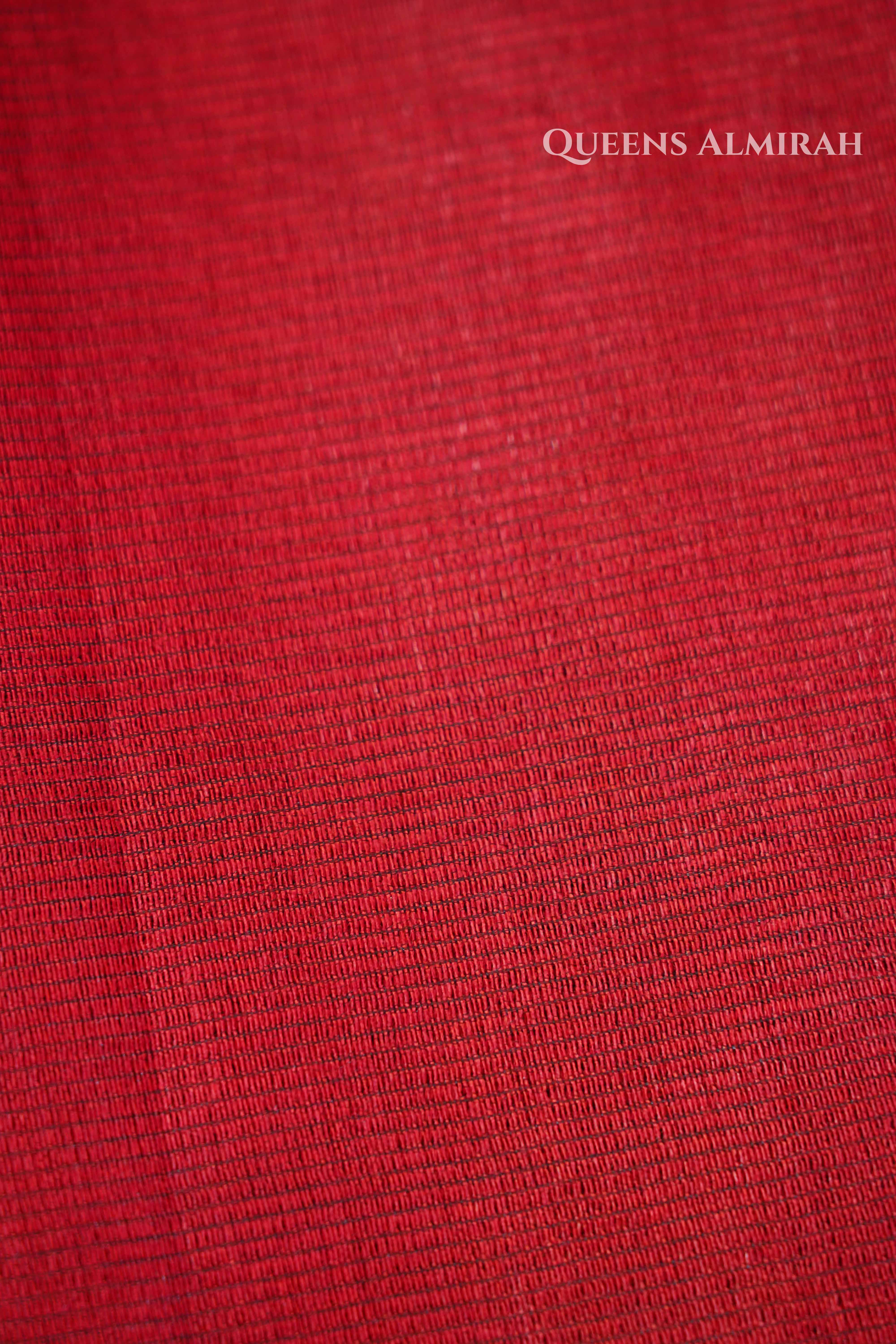 Crimson Red Maheshwari saree QUEENS ALMIRAH