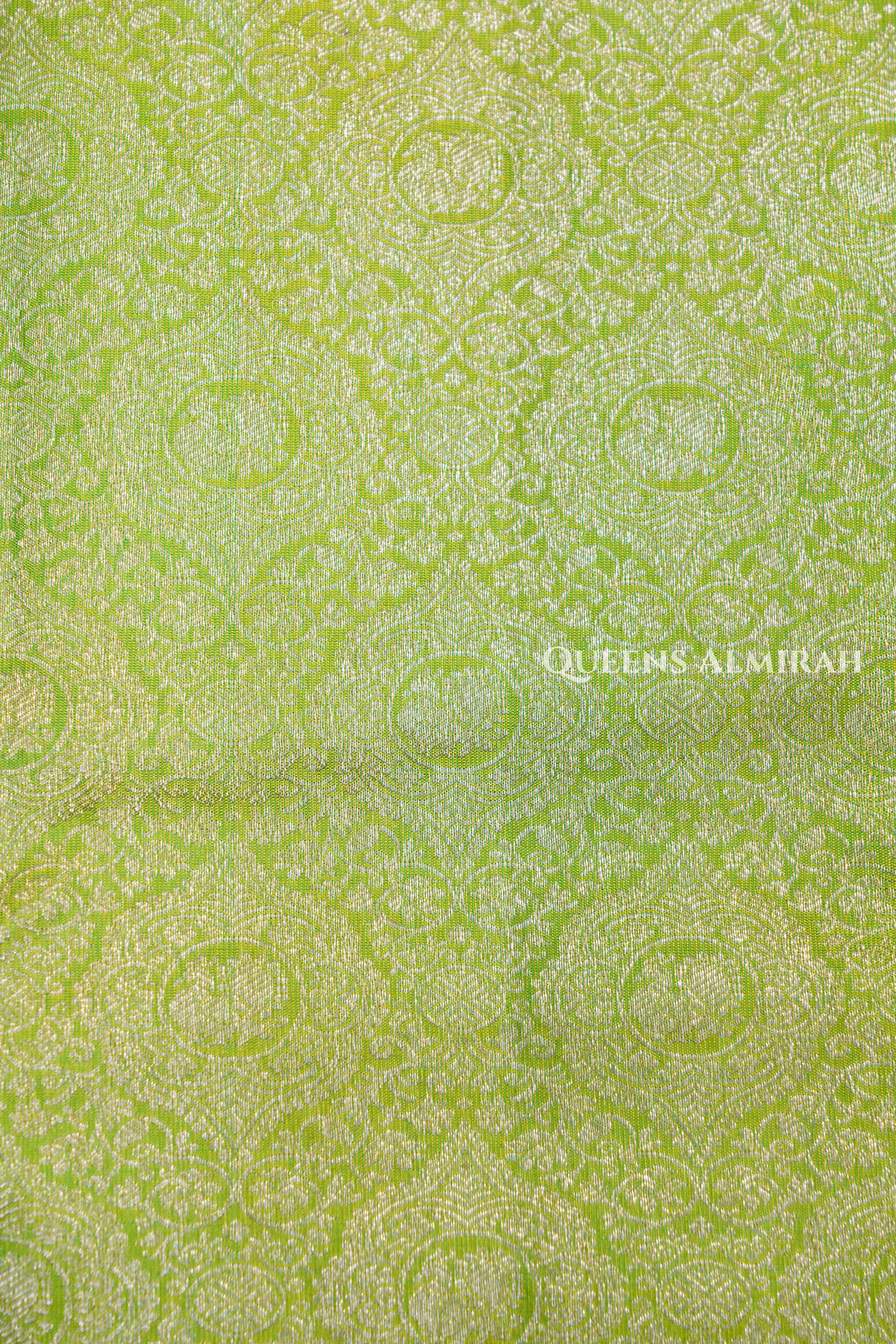 Lemon Green Pure kanchivaram Silk Saree