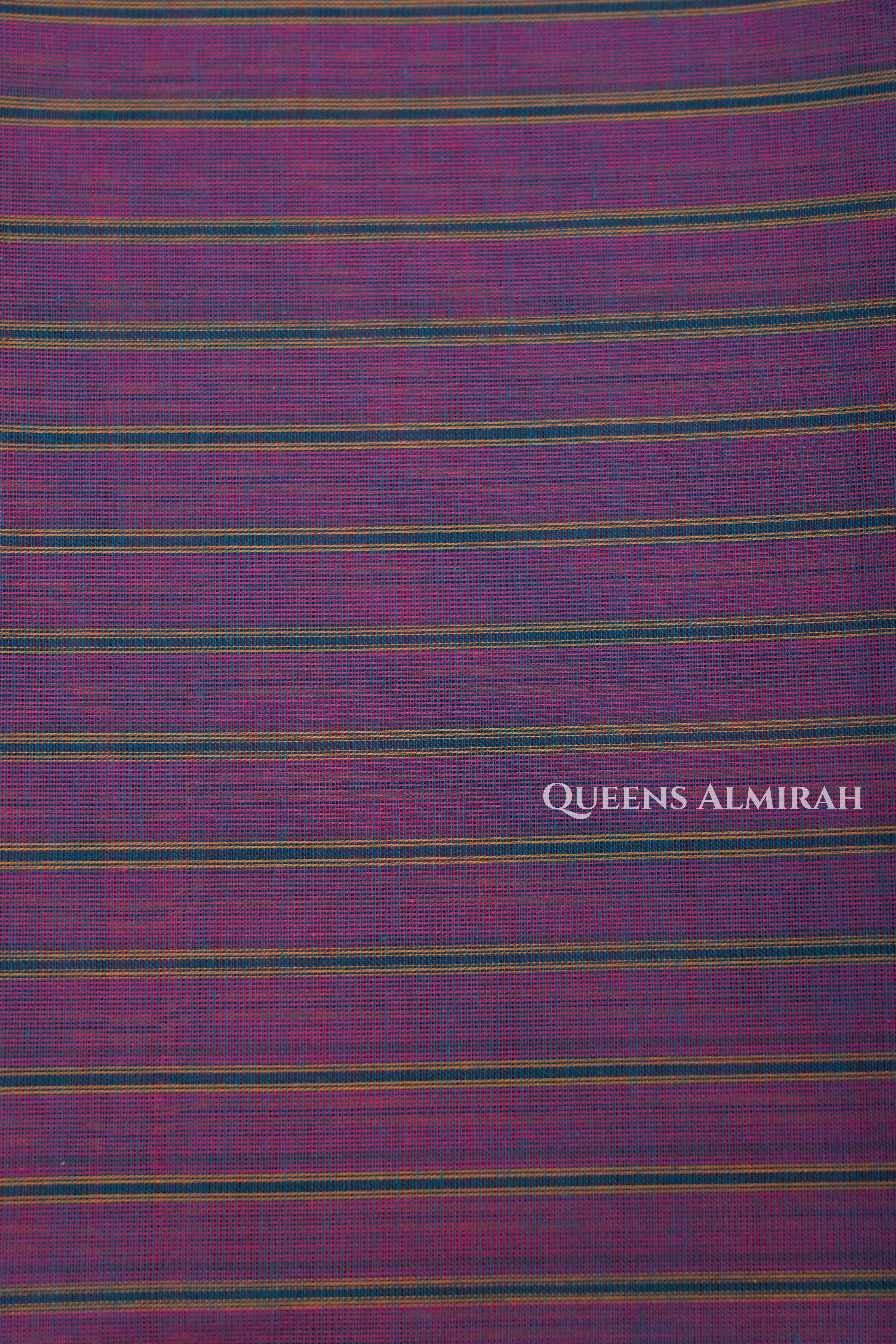 Velvet Maroon With Mustard Yellow Chettinad Cotton Saree