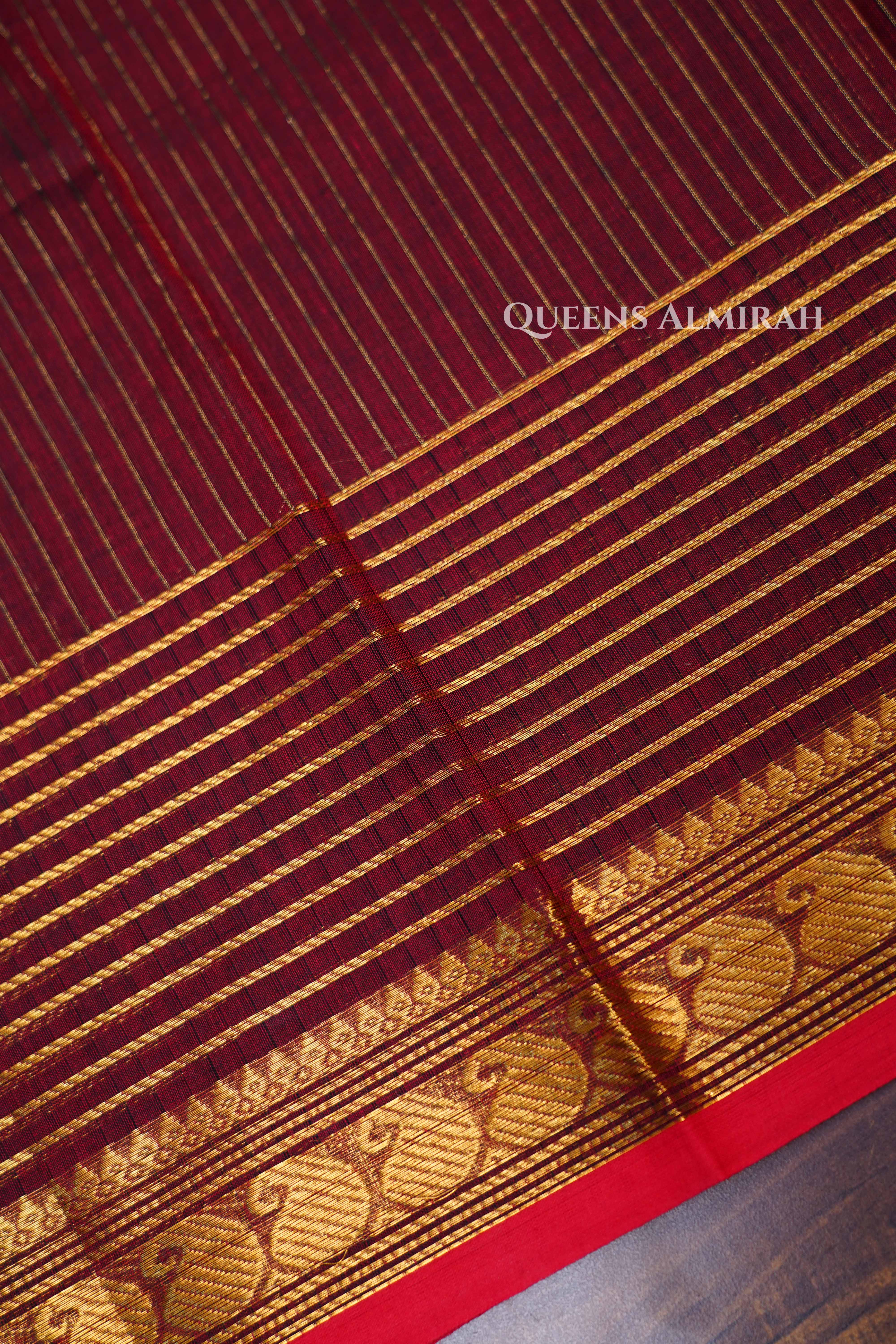 Maroon Kanchi Cotton Saree