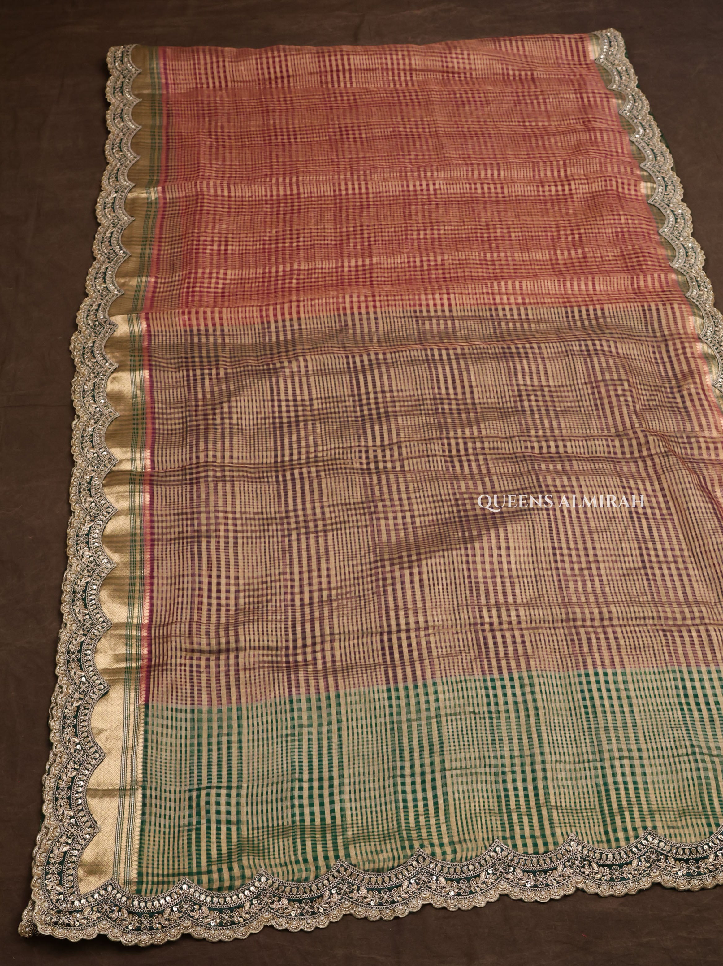 Purple With Green Radhe Leela Pure Chanderi Designer Silk Saree