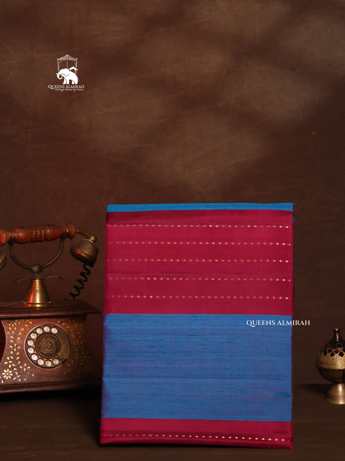 Blue With Purple Pure Kanchivaram Raw Silk Saree