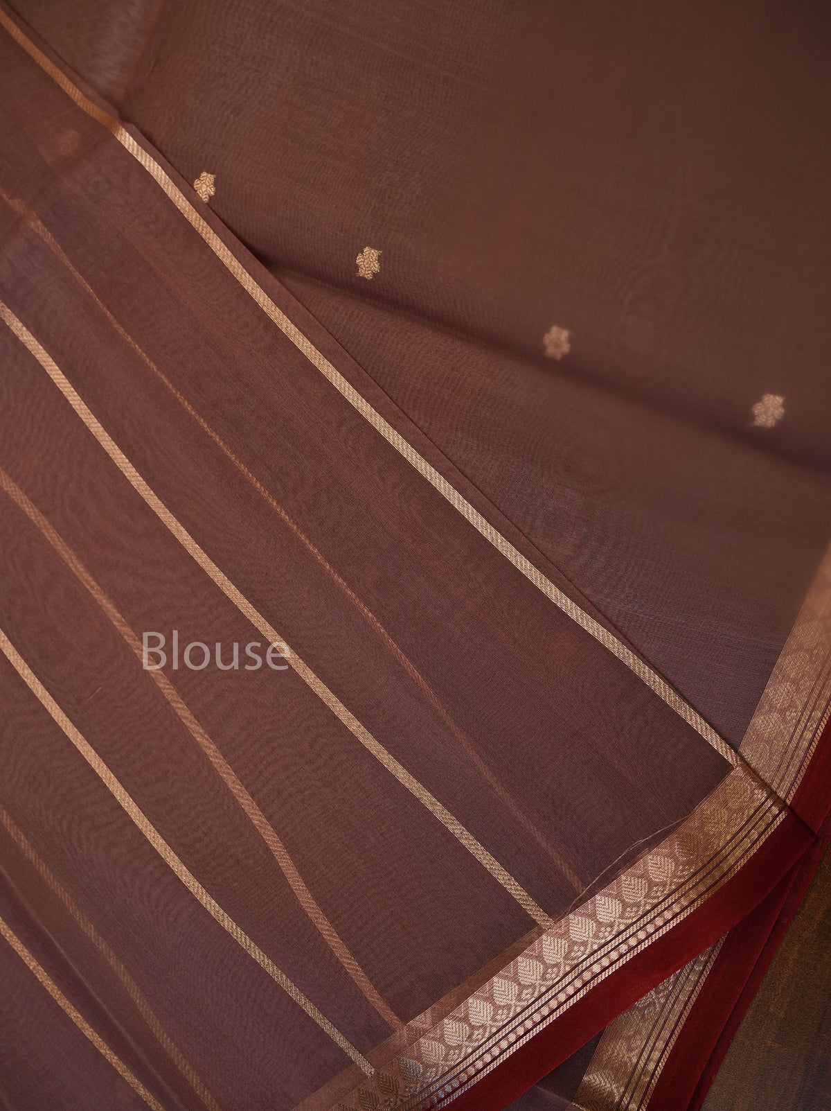 Brown Banarasi Kora Organza Silk saree
