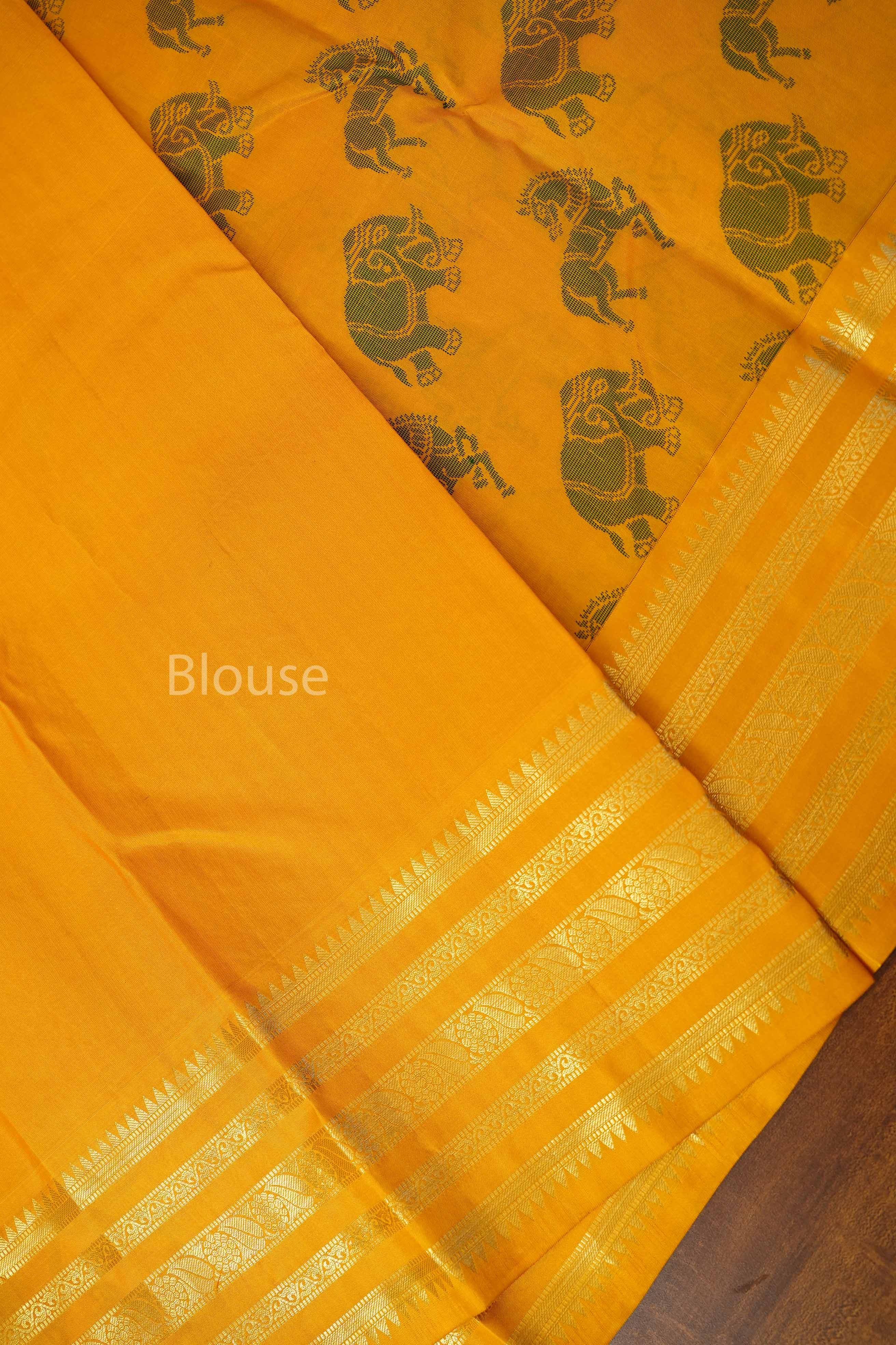 Yellow Varisapet Border Pure Kanchivaram Silk Saree