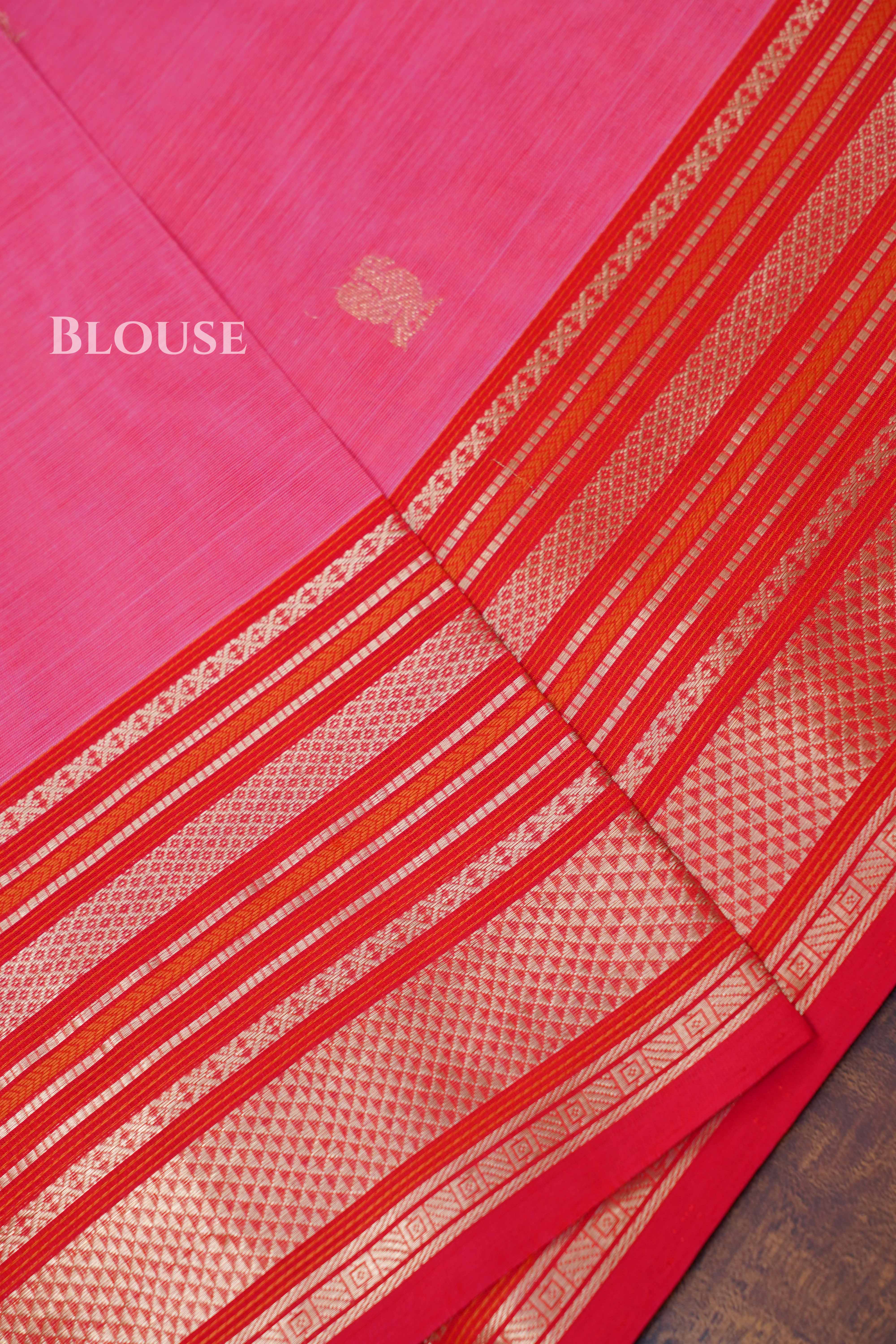 Warm Pink Karaikudi Chettinad Silk