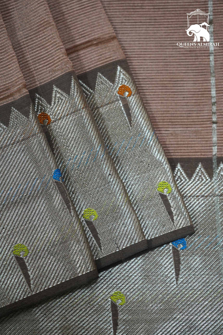 COPPER WITH PAITHANI BORDER MANGALGIRI SAREE - Queens Jewel Emporium