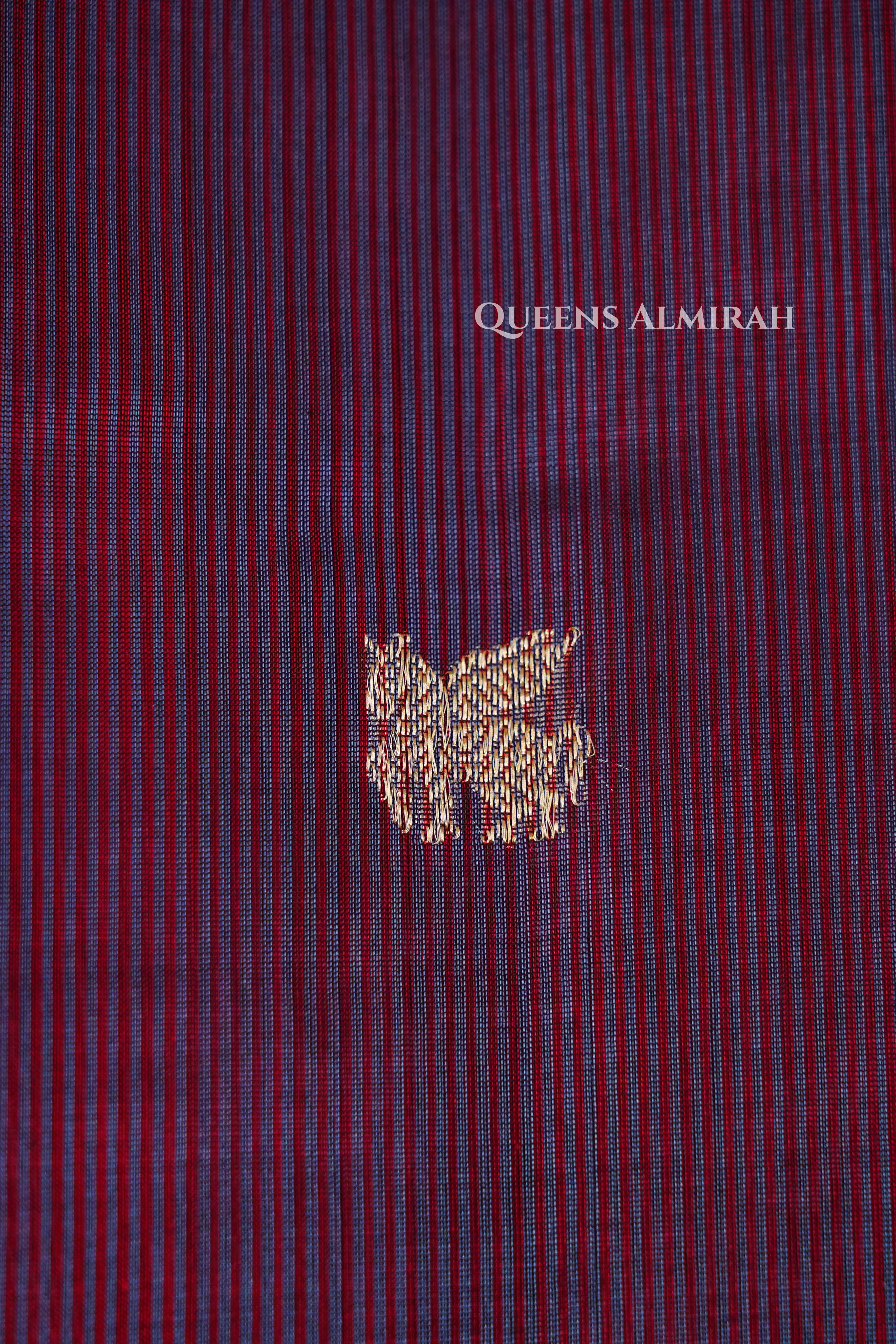 Wine Berry Karaikudi Chettinad Silk Cotton Saree