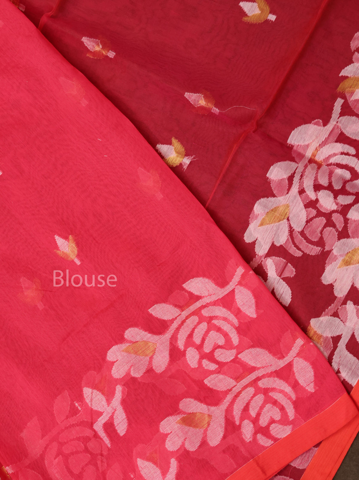 Pink Muslin Jamdani Saree