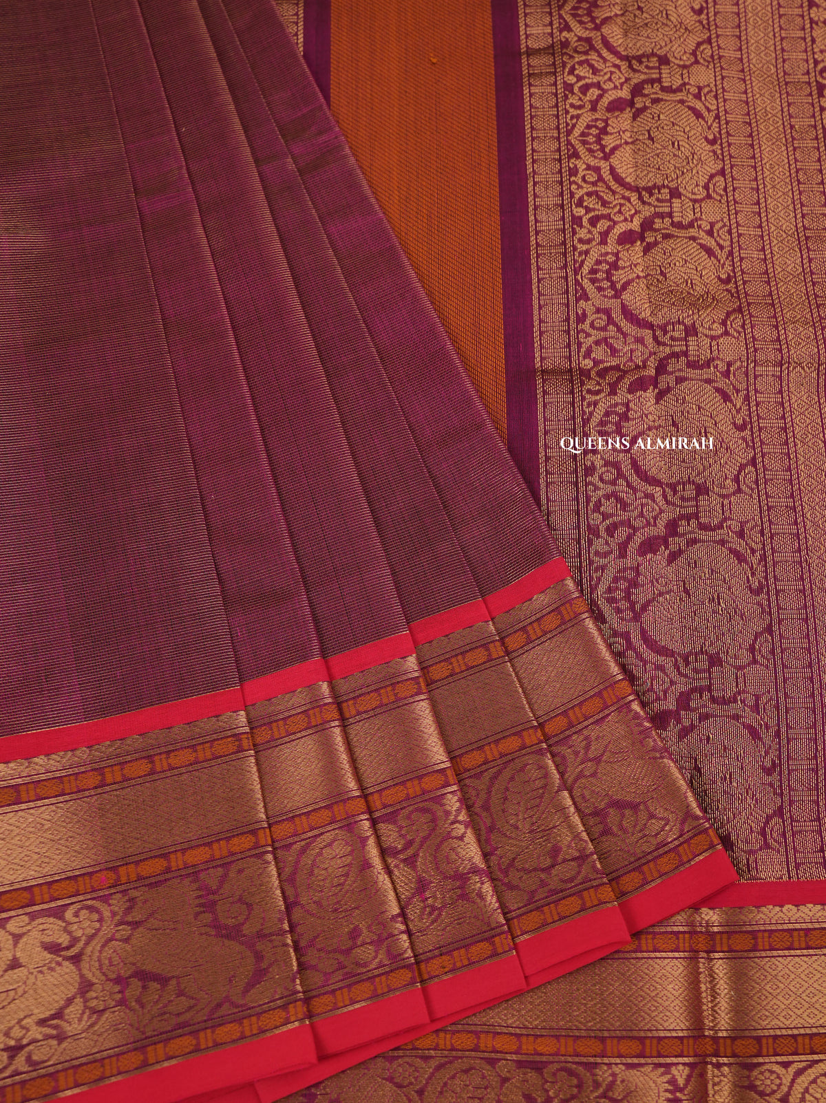 Purple Vairaooosi Chettinad Silk Cotton Saree