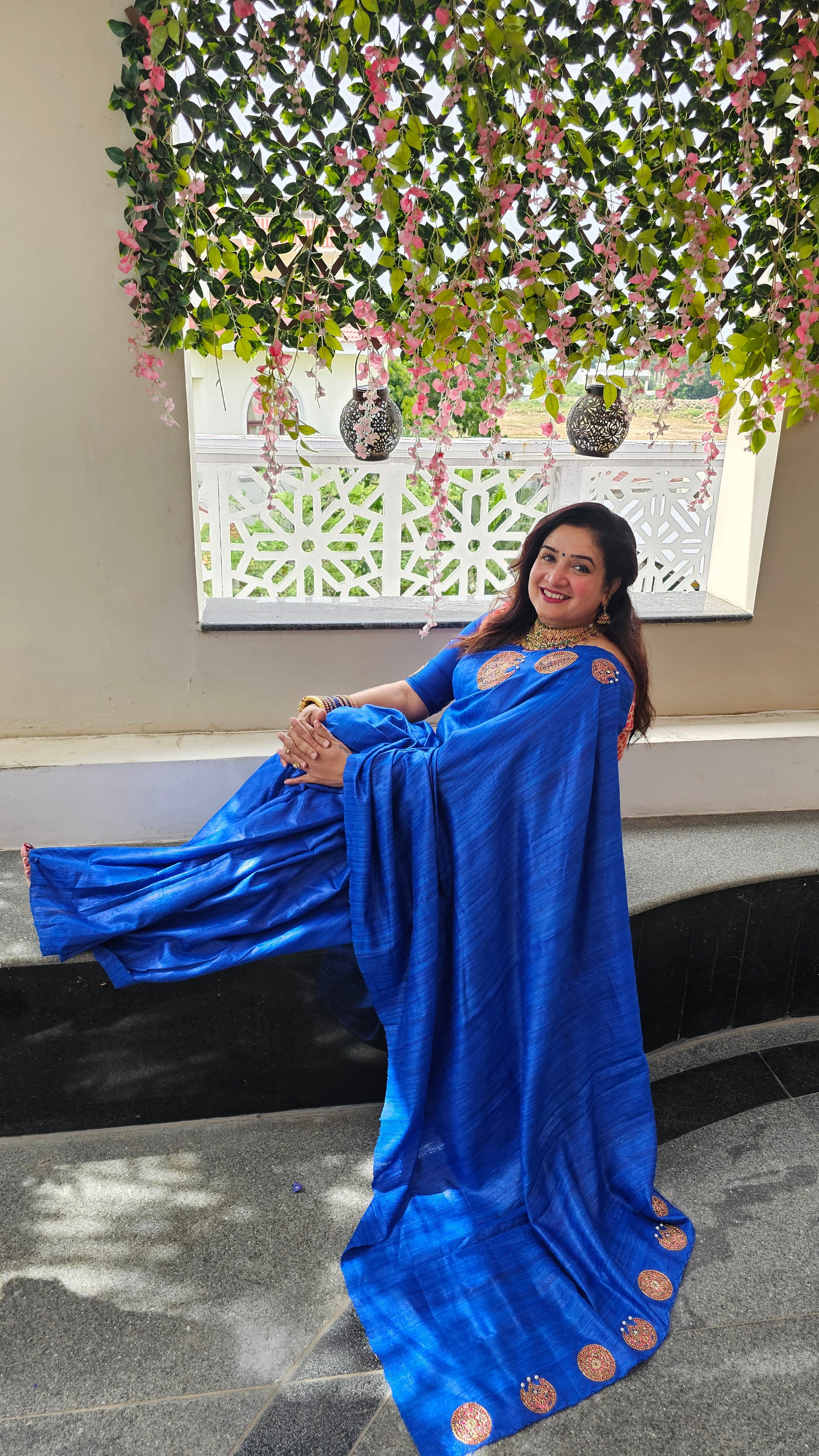 Chandran Suriyan  Designer Pure Tussar Silk Saree