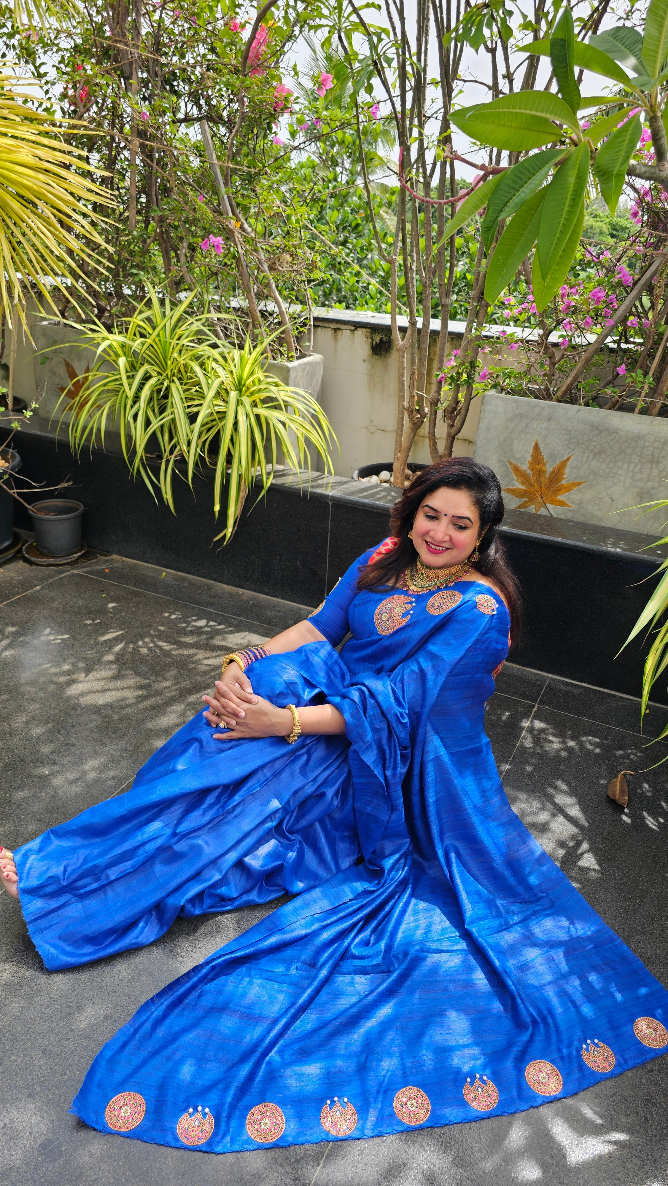 Chandran Suriyan  Designer Pure Tussar Silk Saree