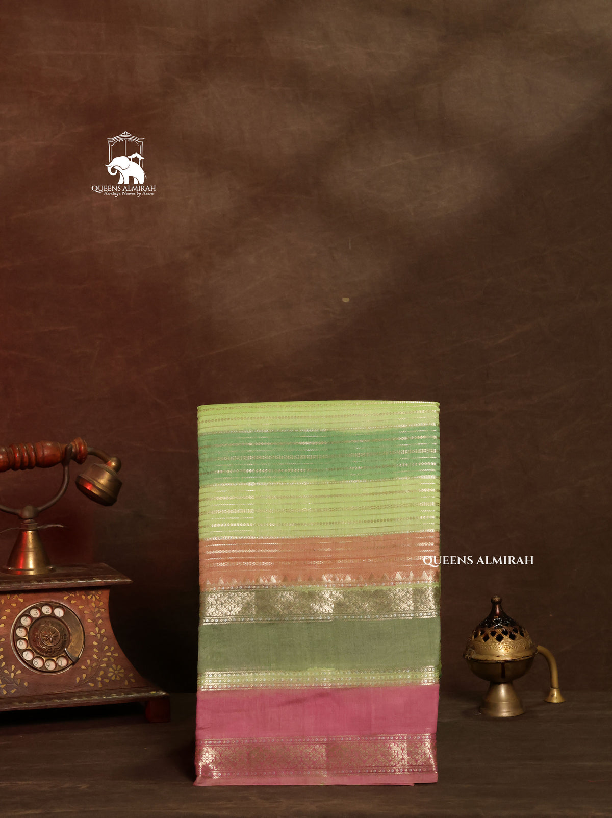 Multicolor Chiniya Silk Saree