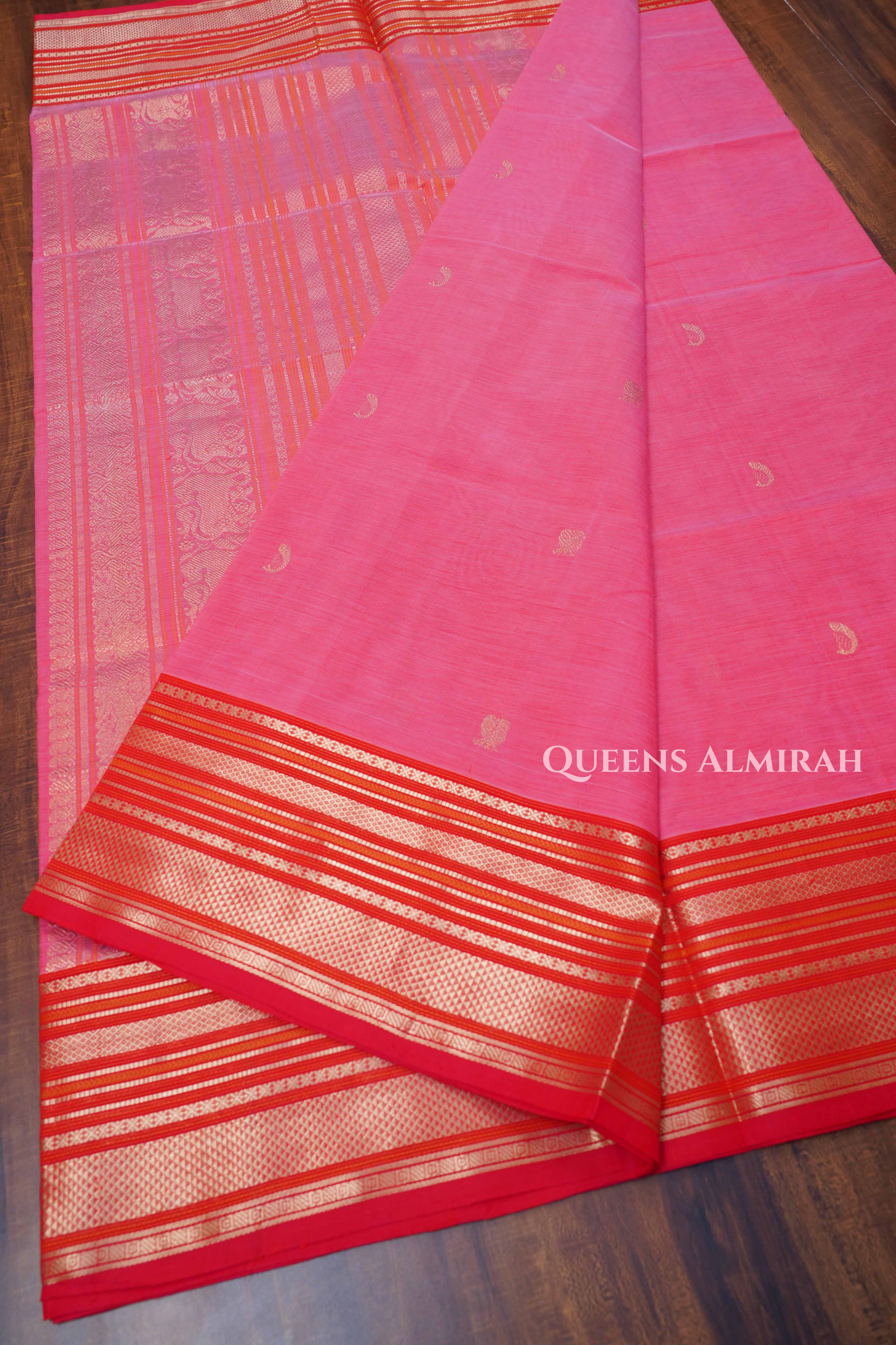 Warm Pink Karaikudi Chettinad Silk