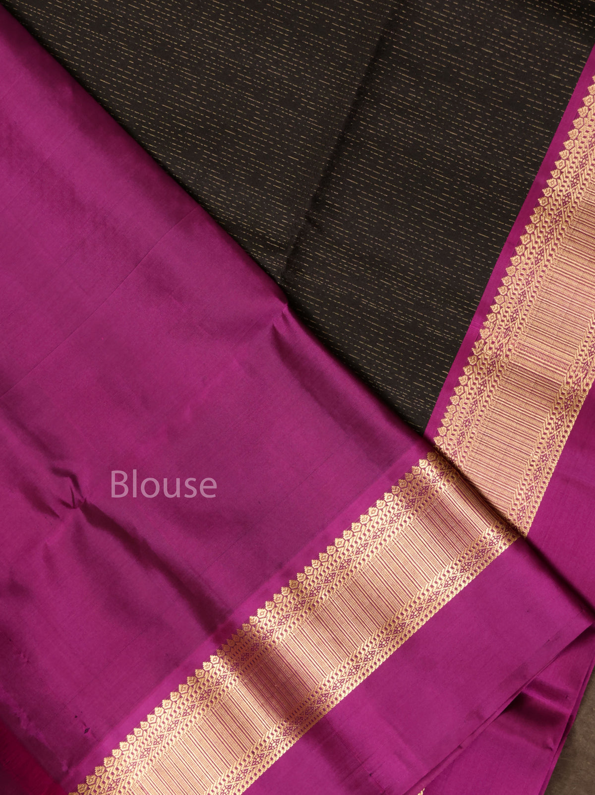 Black With Purple Pure Soft Silk Saree