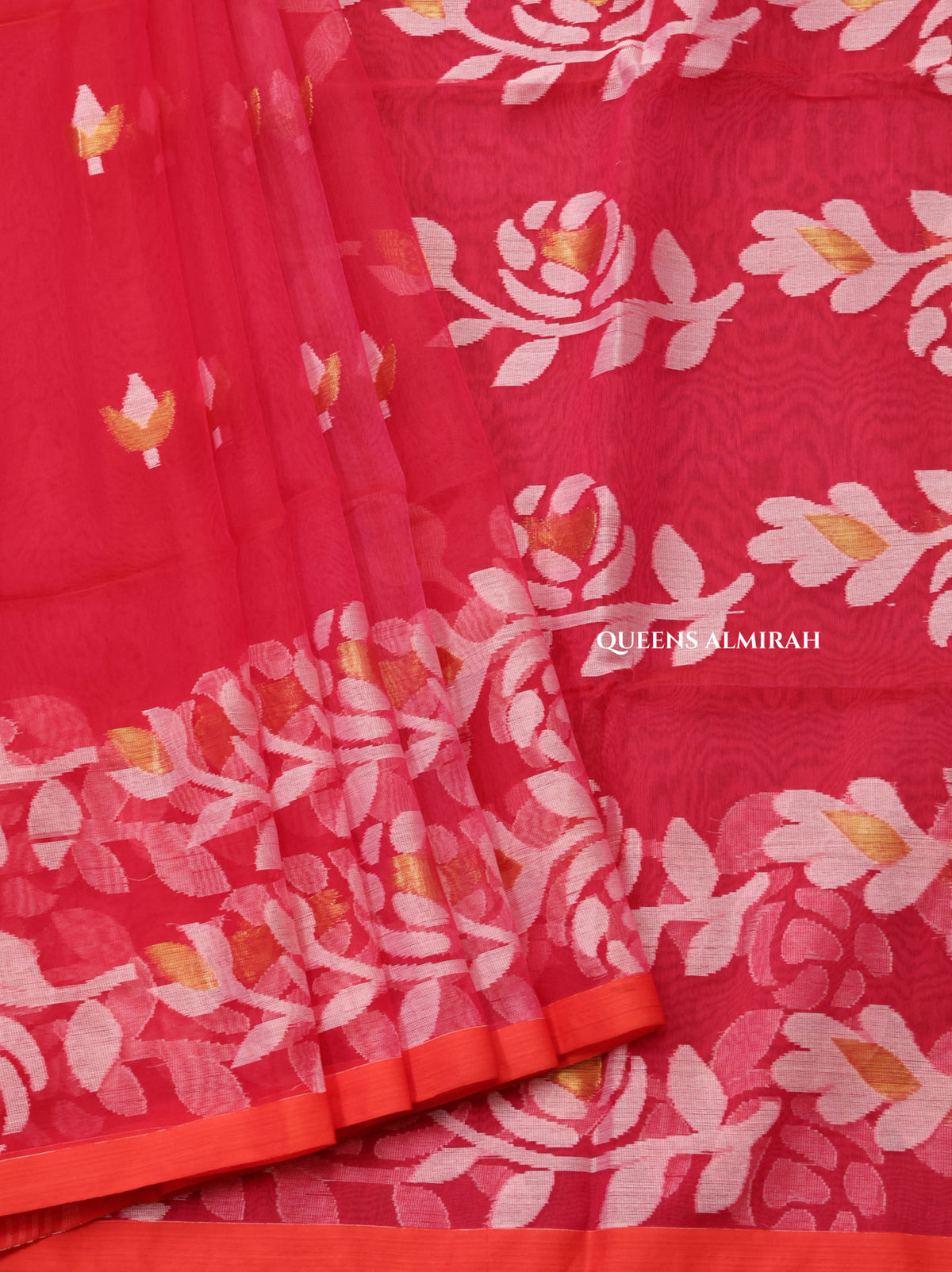 Pink Muslin Jamdani Saree