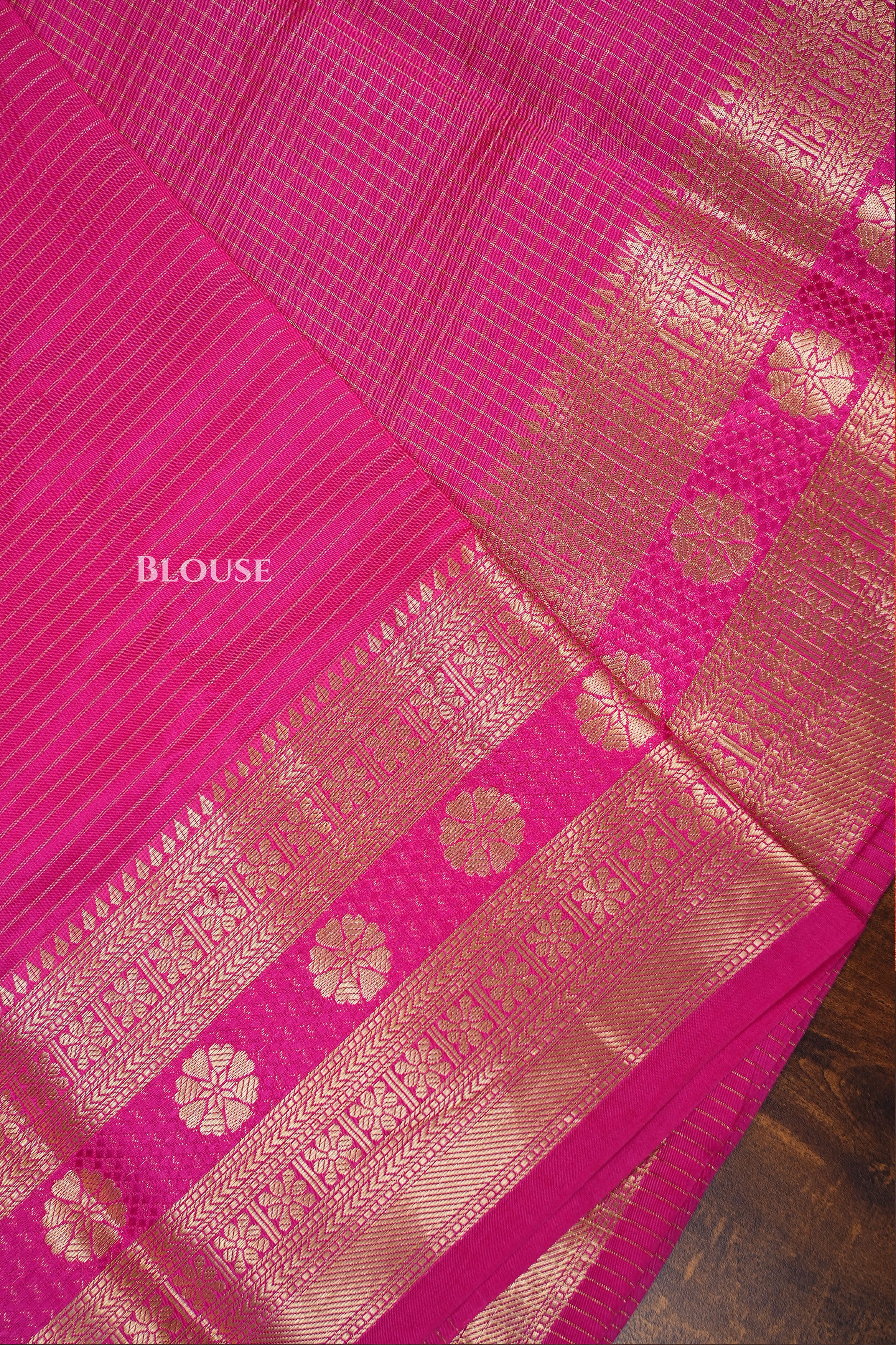 Rani Pink Maheshwari Silk Saree