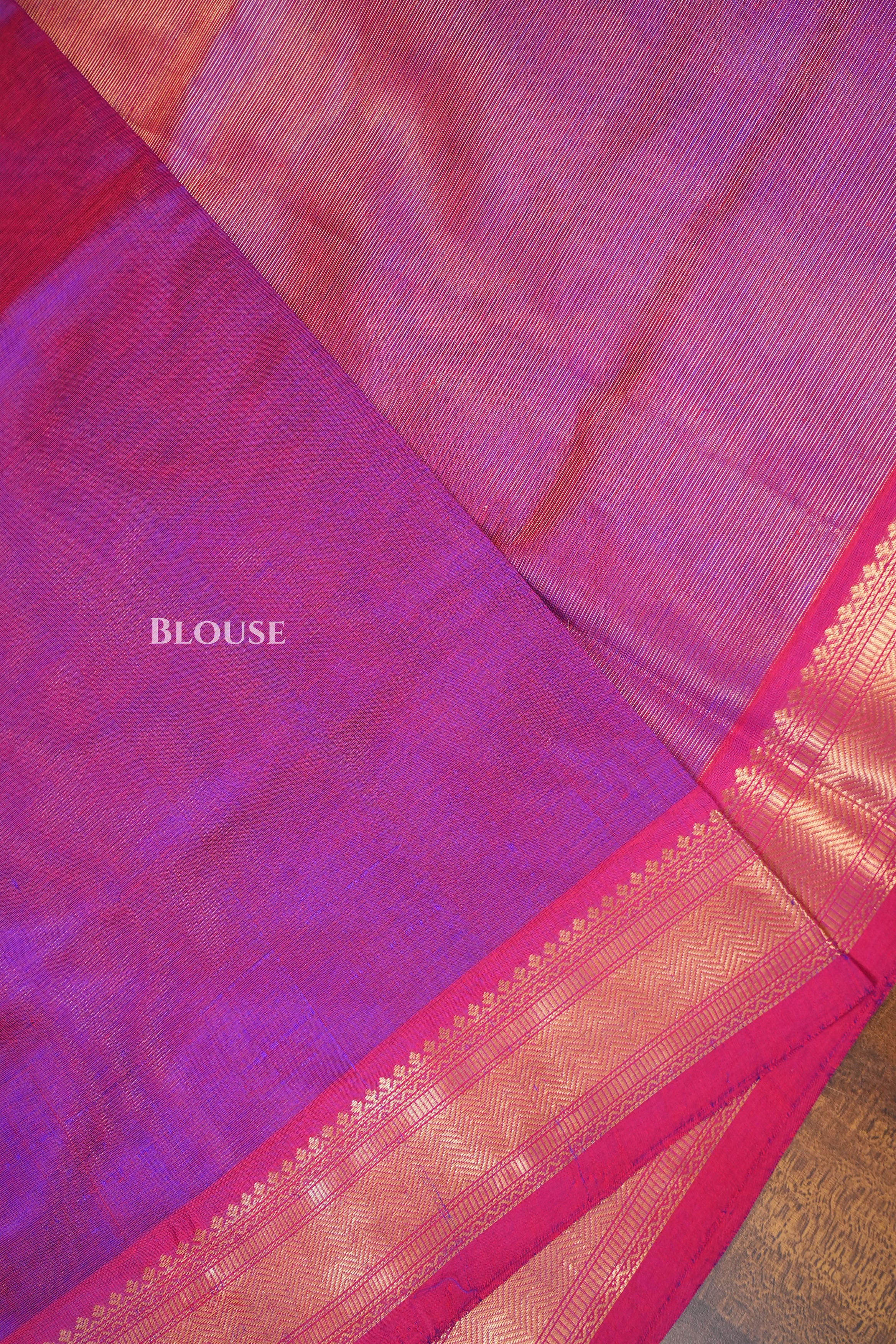 Purple With Pink Chettinad Silk Cotton Saree
