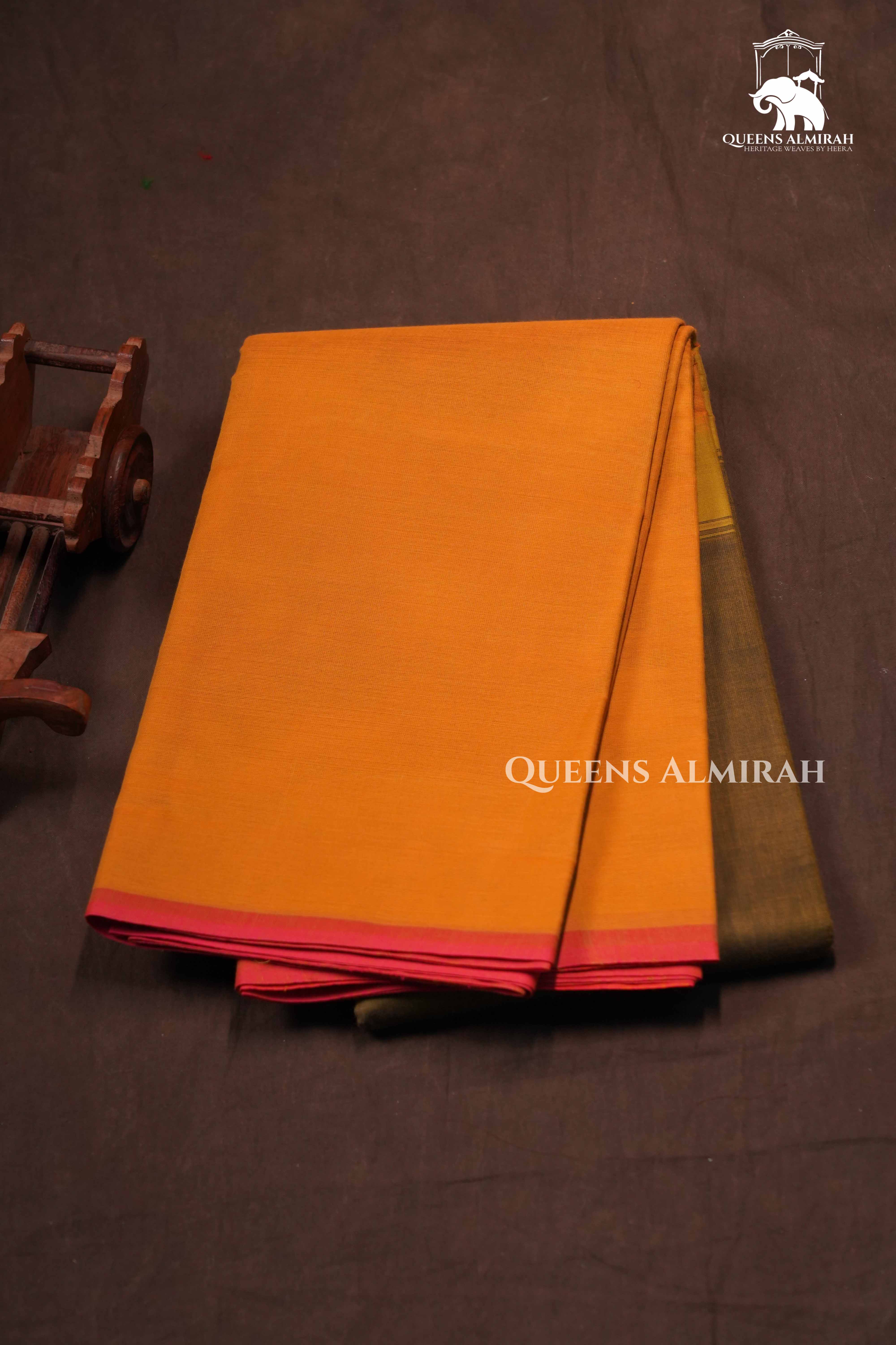 Mango Yellow Chettinad Cotton Saree