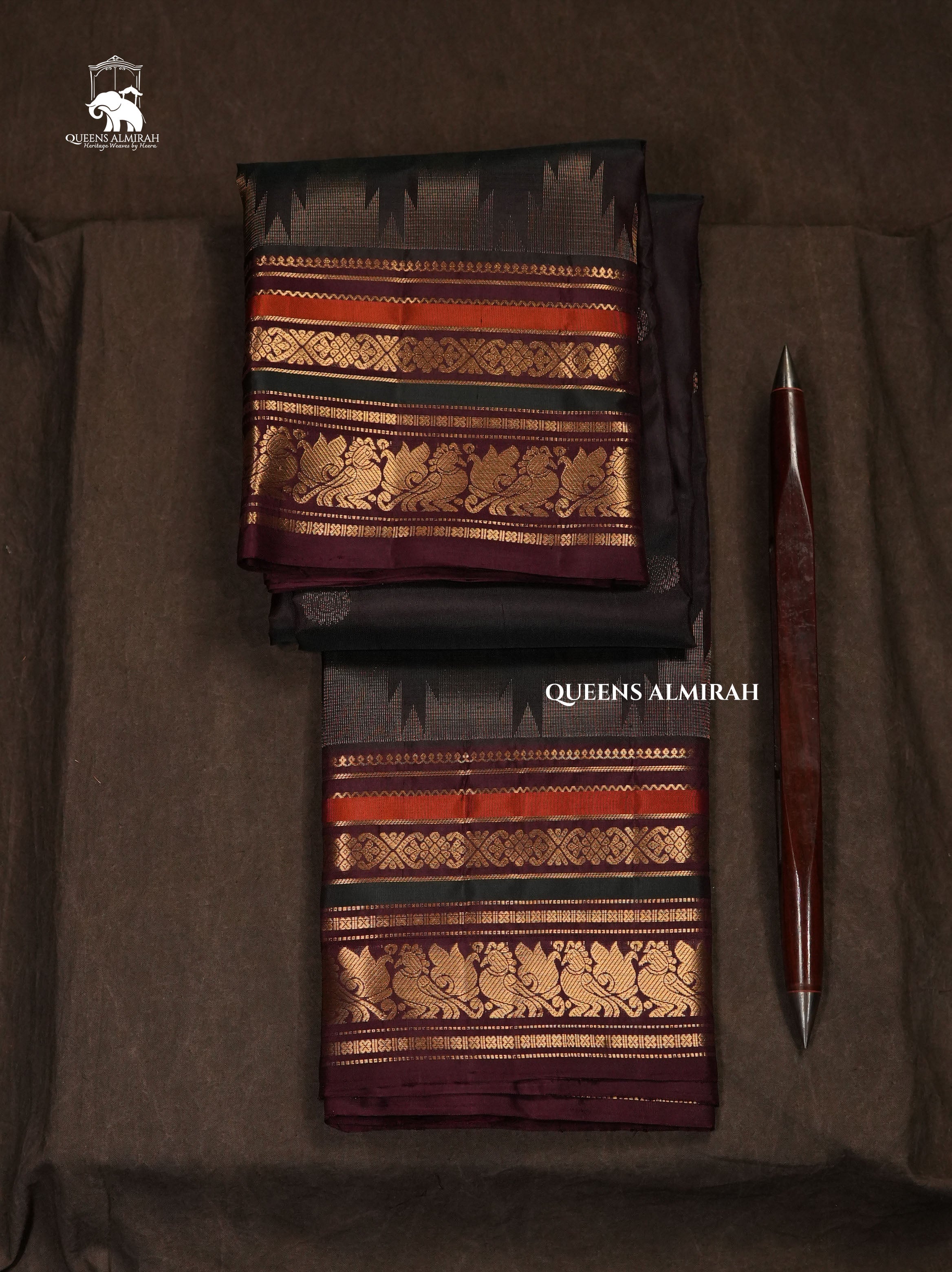 Wine Berry With Maroon Pure Kanchivaram Silk Saree