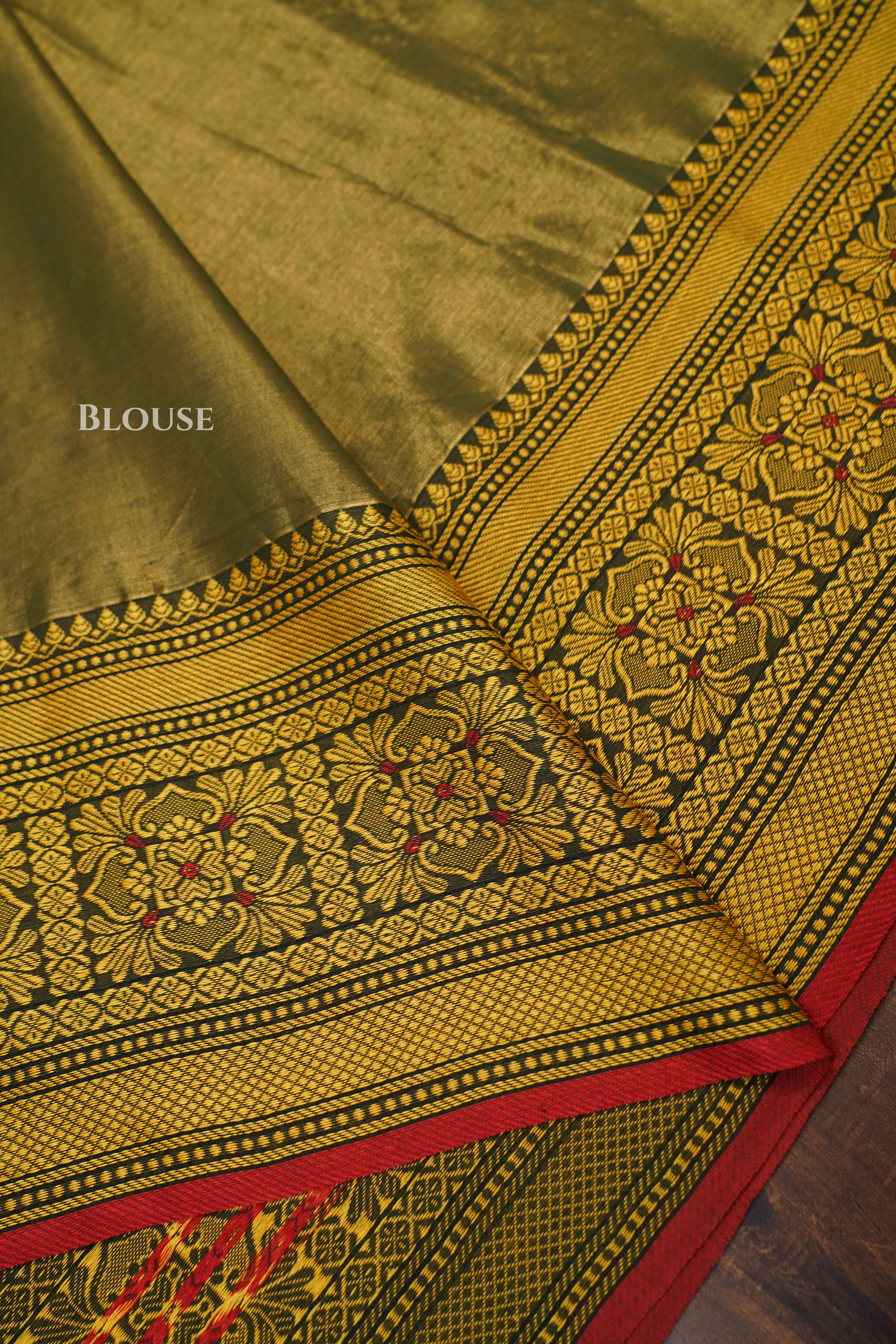 Green Linen Tissue Saree With Narayanpet Border