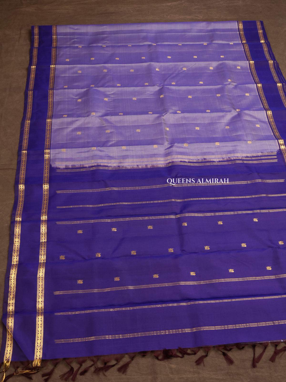 Lavender With Blue Pure Kanchivaram Silk Saree