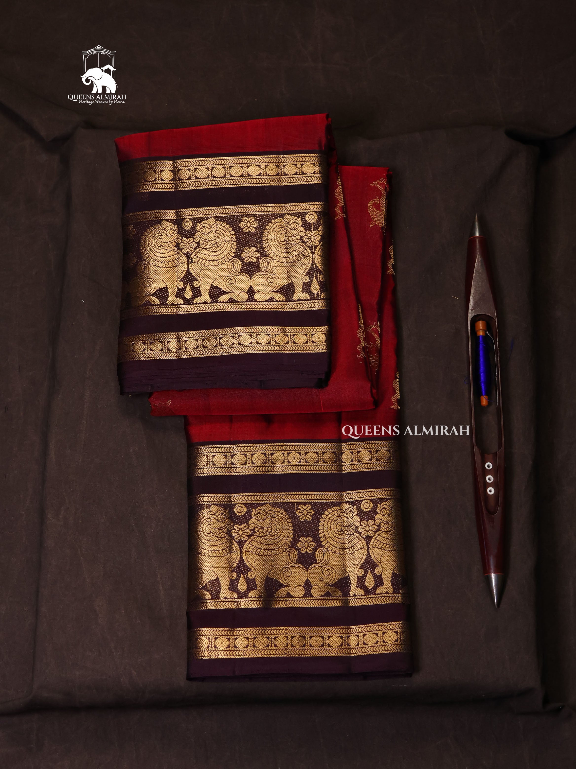 Maroon With Brown Pure Kanchivaram Silk Saree