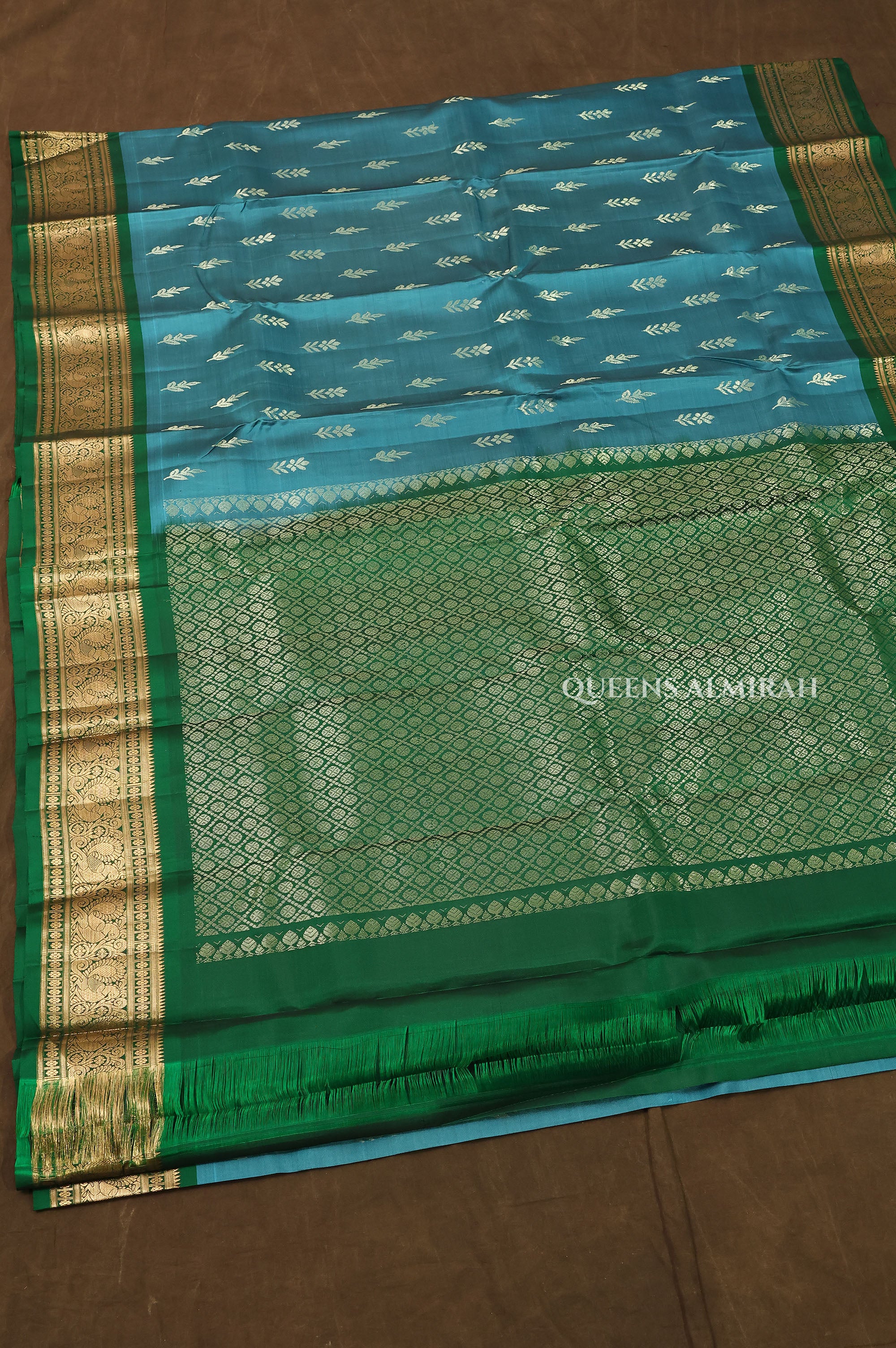 Blue With Green Budget Kanchivaram Silk Saree