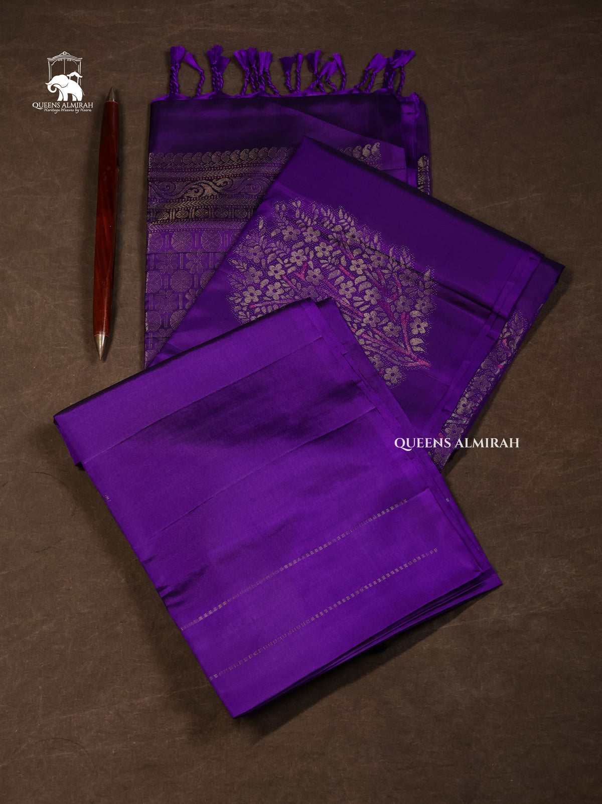 Violet Pure Soft Silk Saree