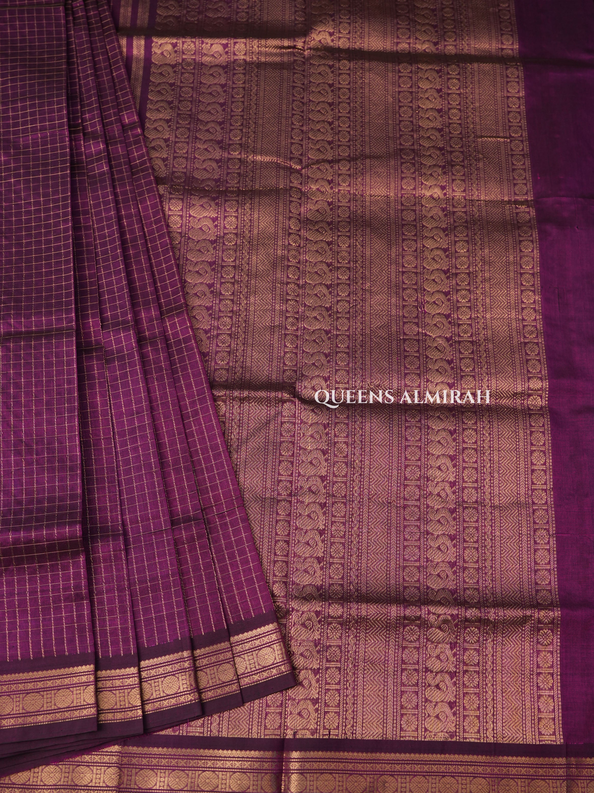 Purple Chettinad Silk Cotton Saree
