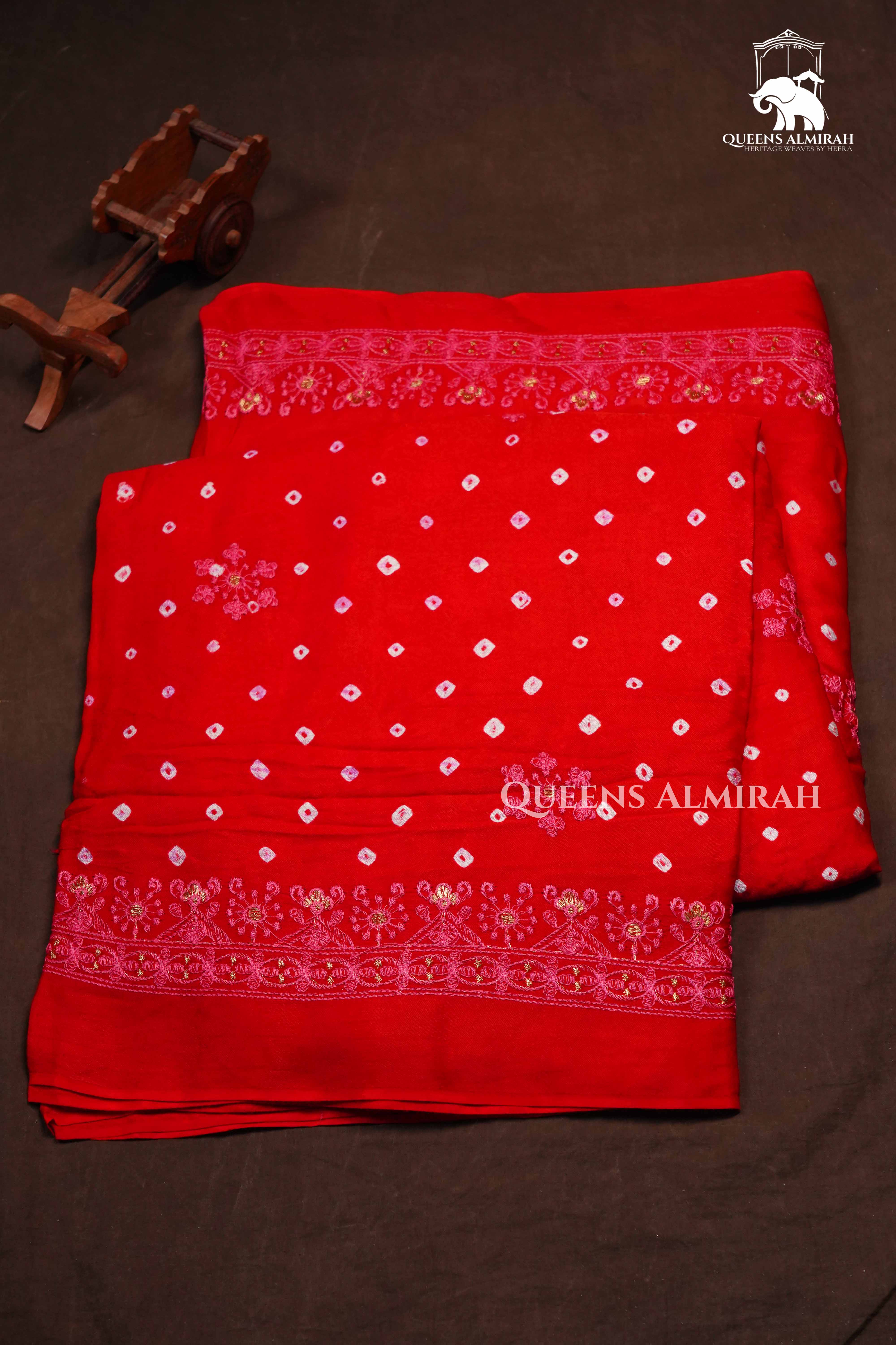 Red Modal Silk Saree